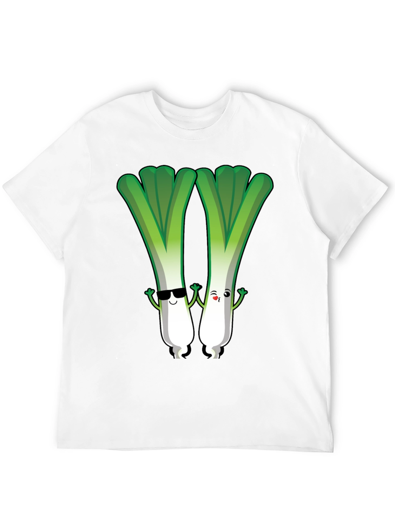 Black Cute Leek Character Graphic Tee view 12