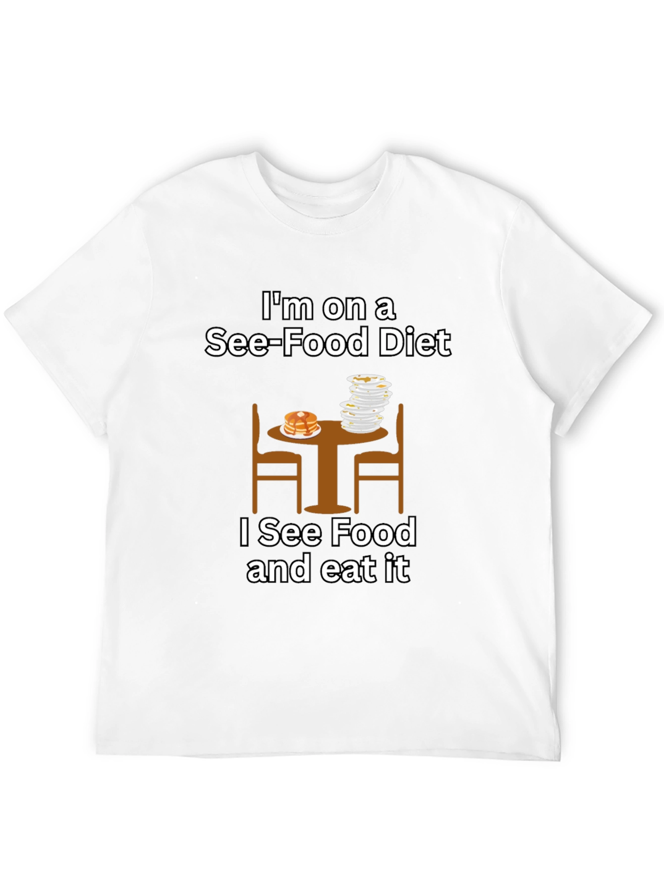 Black See-Food Diet T-Shirt - Funny Foodie Apparel view 12