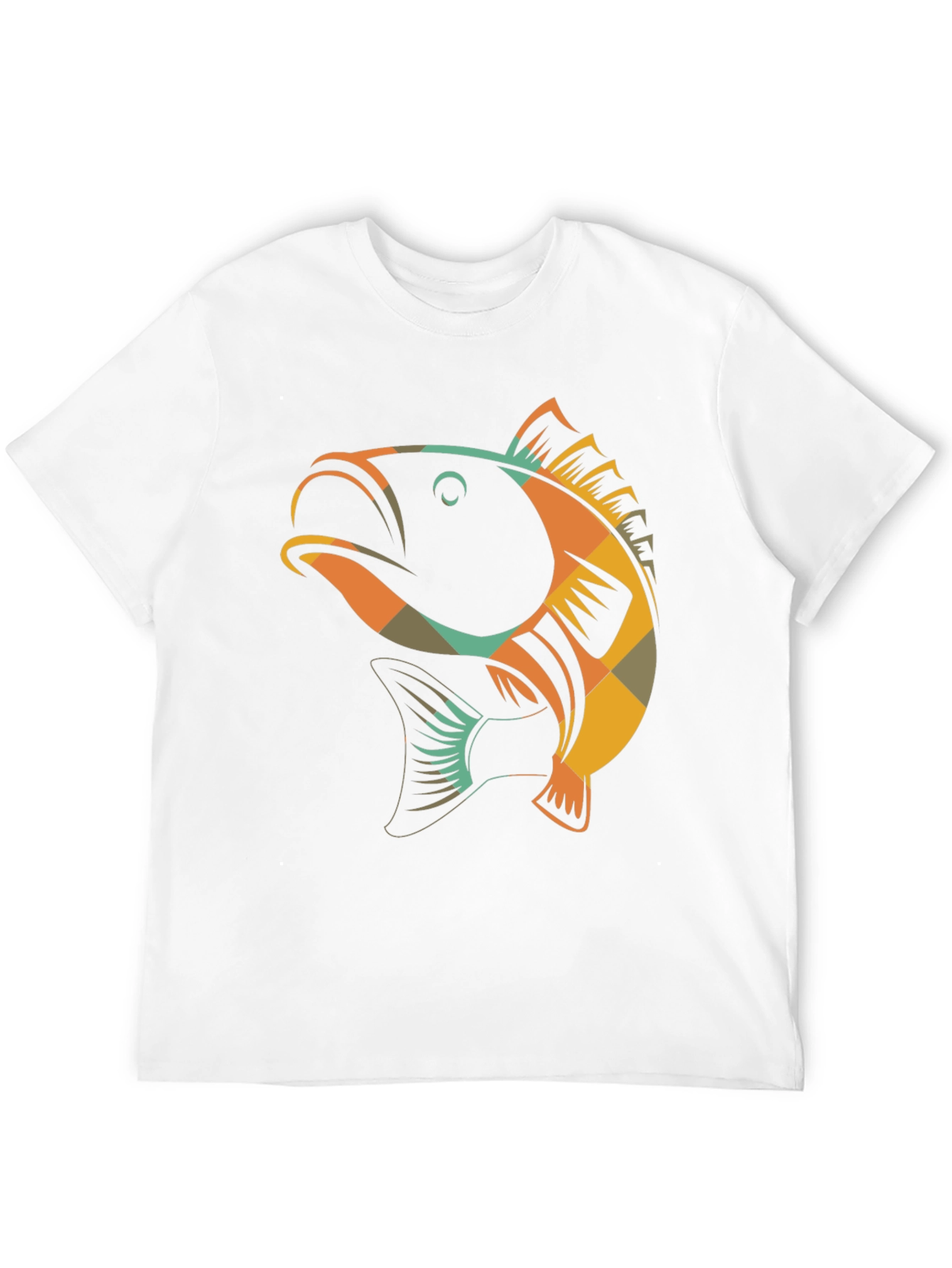 Black Retro Fish Graphic Tee - Black Cotton T-Shirt view 12