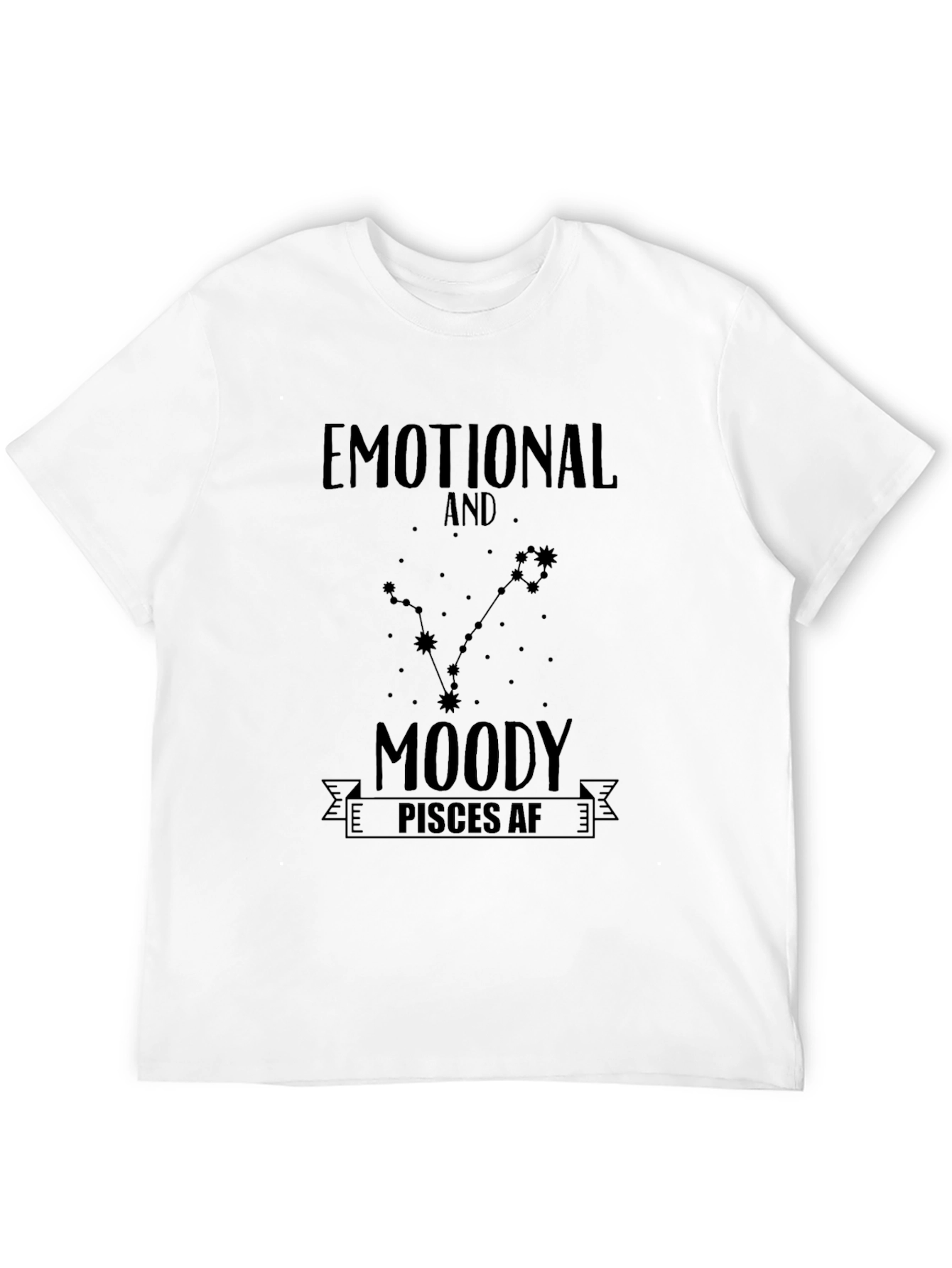 Black Emotional Moody Pisces Zodiac Sign T-Shirt view 12