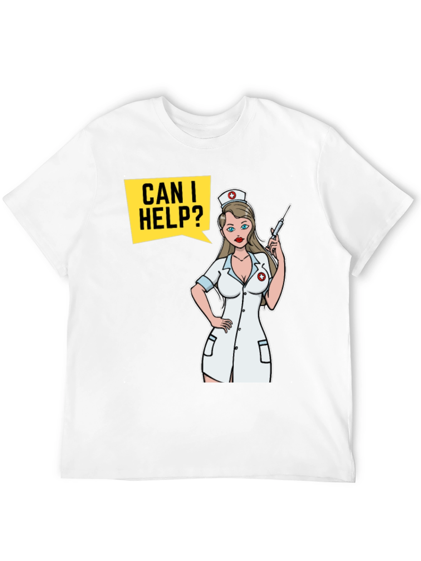 Black Humorous Nurse Cartoon T-Shirt view 12