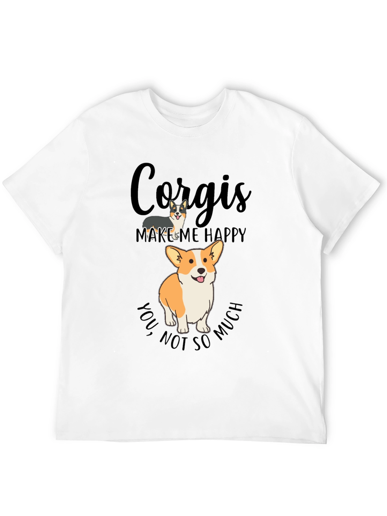 Black Corgi Lover T-Shirt - Makes Me Happy Tee view 12