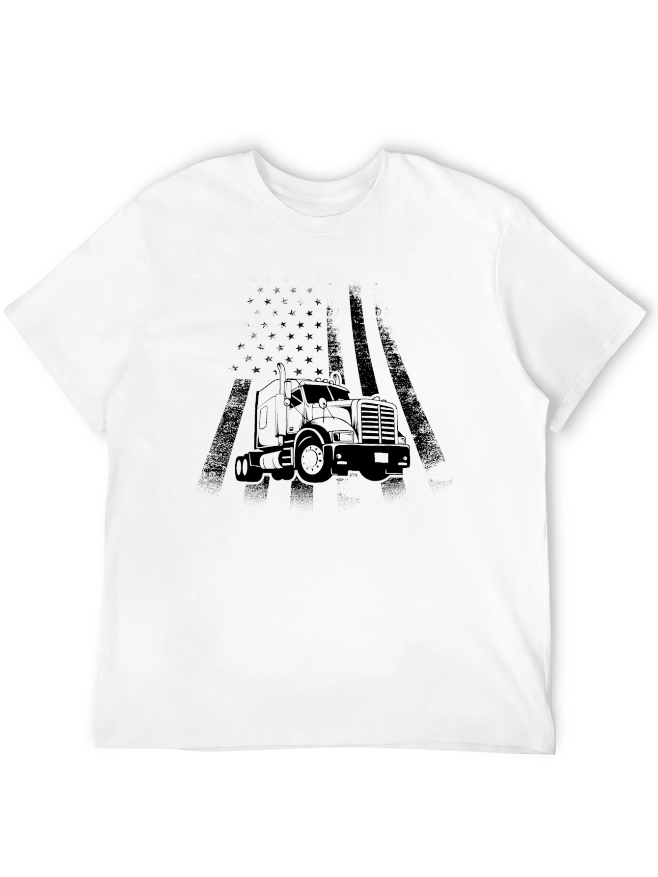 Black Trucker Flag Graphic Tee - Black view 12