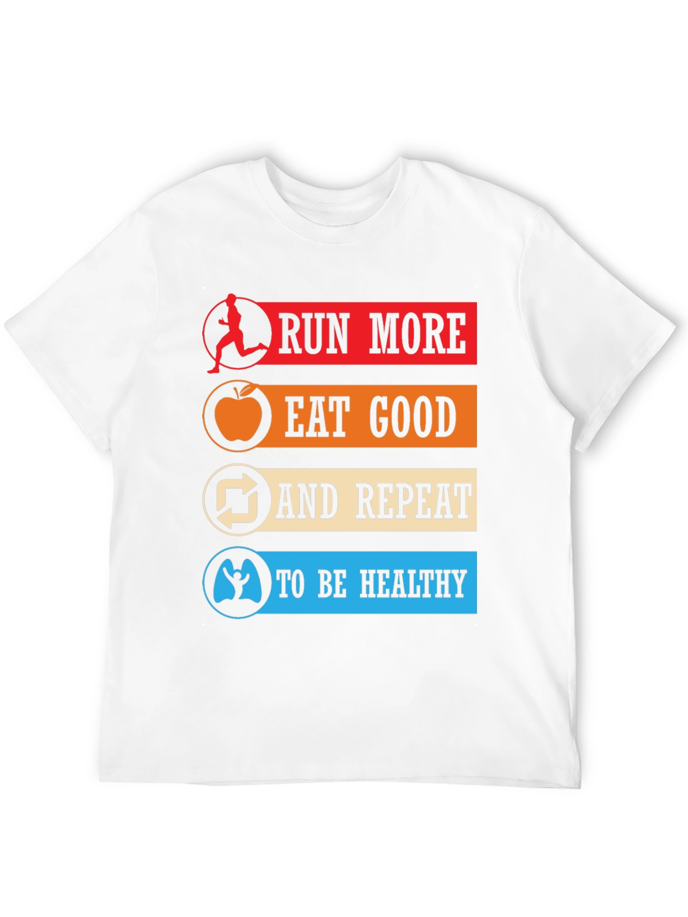 Black Run More Eat Good Healthy Lifestyle T-Shirt view 12