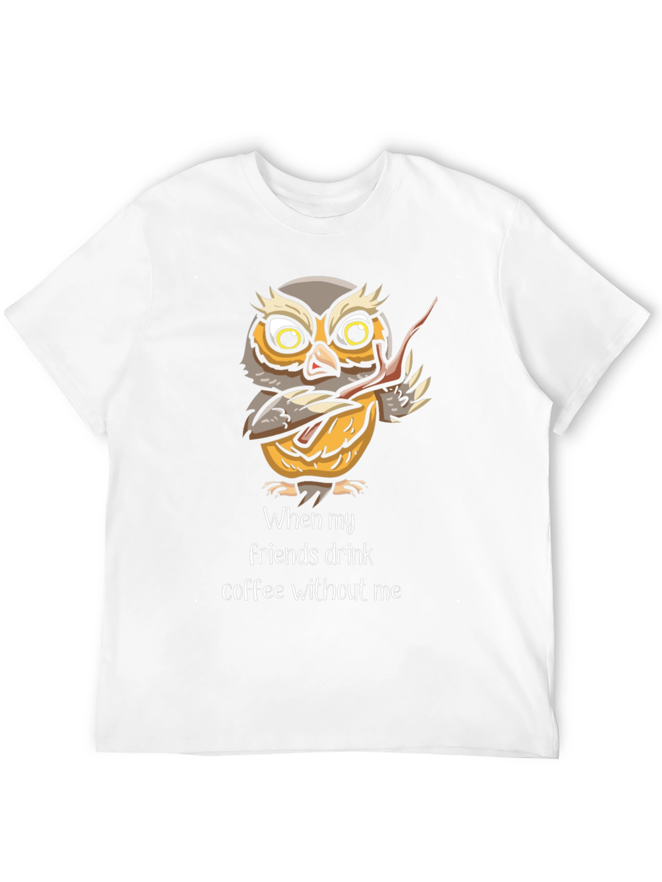 Black Funny Owl Coffee T-Shirt view 12