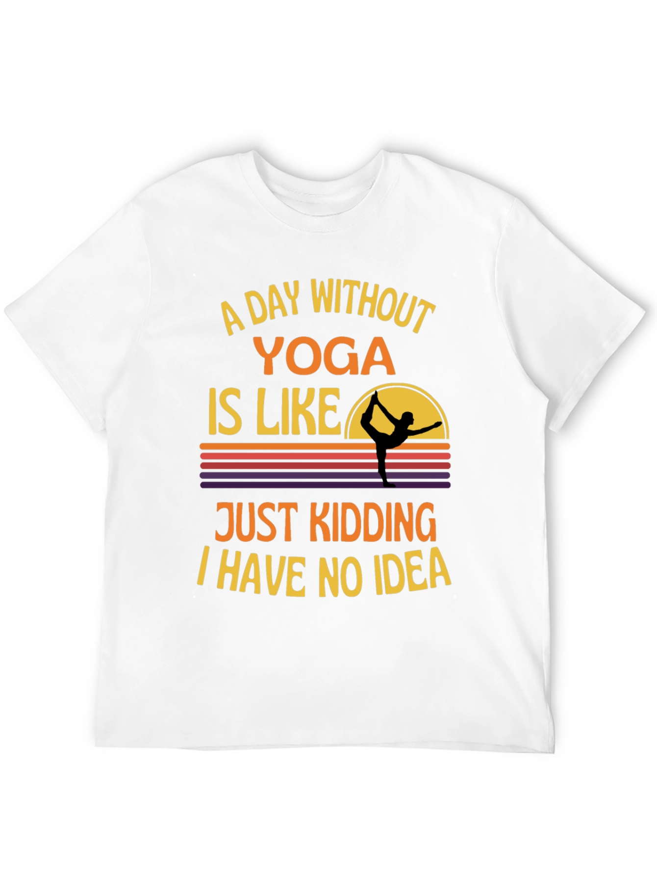 Black Yoga Humor Graphic Tee - A Day Without Yoga T-Shirt view 12