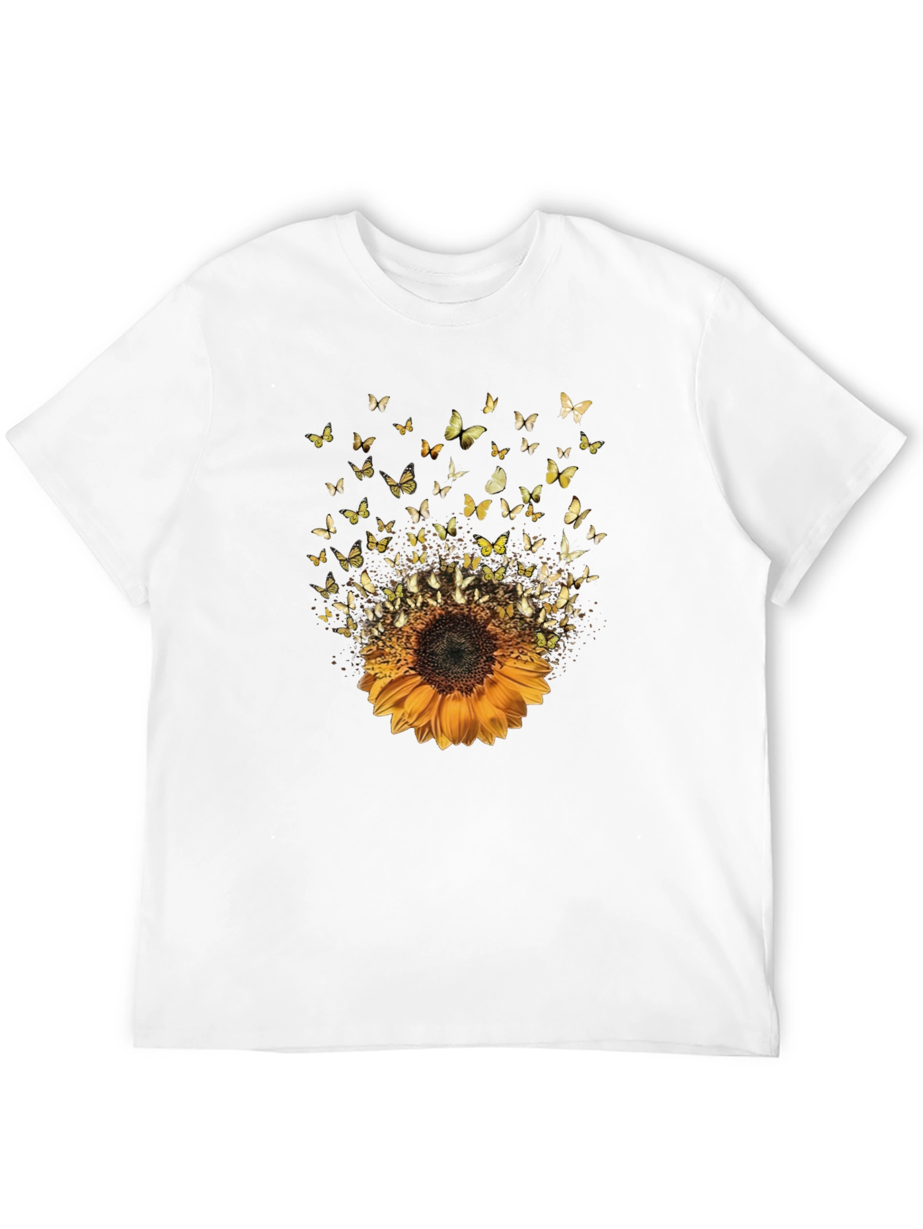 Black Sunflower Butterfly Graphic Tee - Casual Style view 12