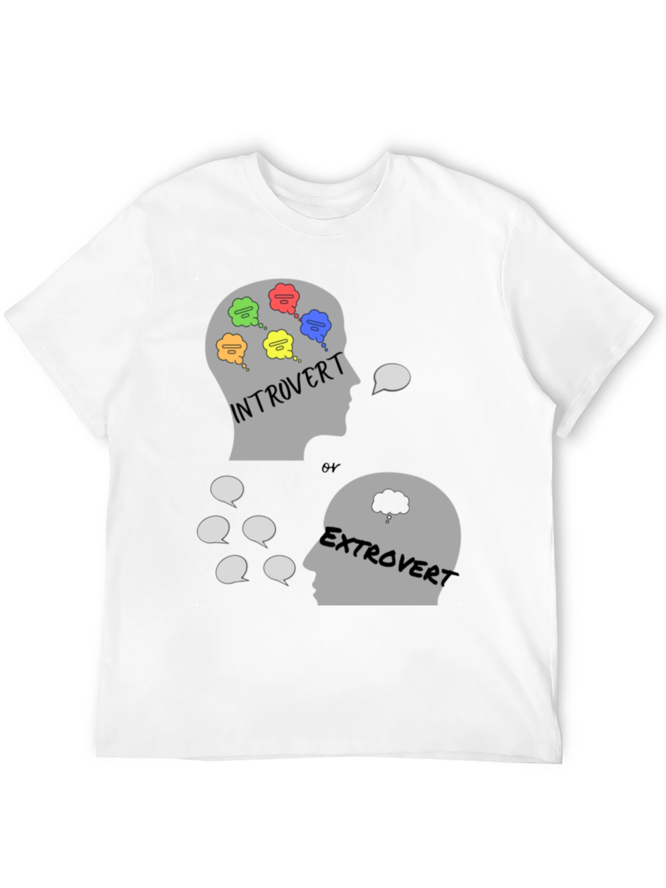 Black Introvert vs. Extrovert Graphic Tee view 12