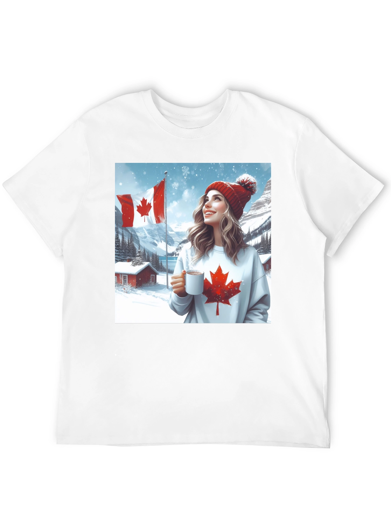 Black Cozy Canadian Winter T-Shirt view 12