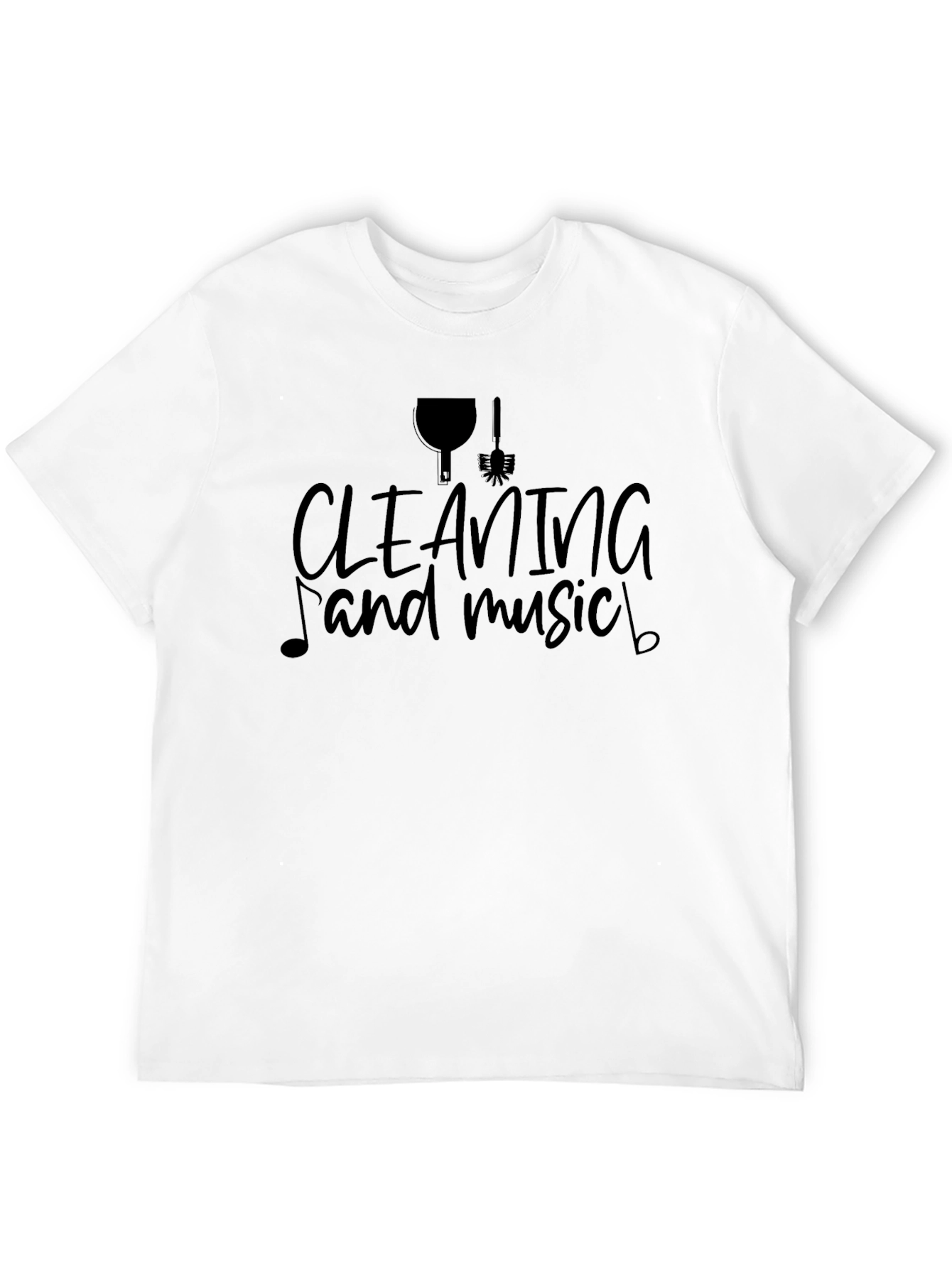 Black Cleaning and Music Graphic Tee view 12