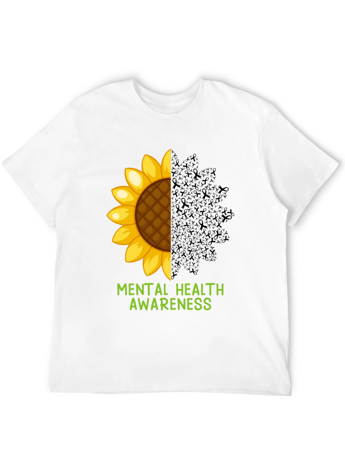 Black Mental Health Awareness Sunflower T-Shirt view 12