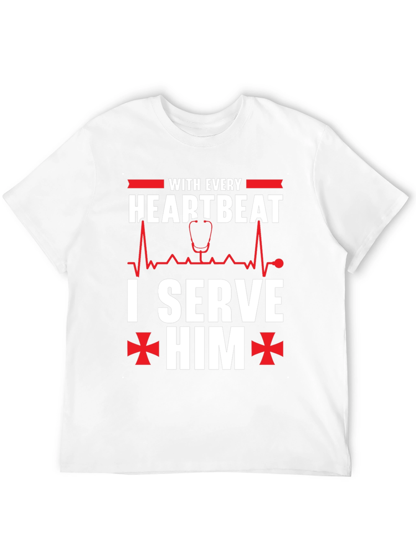 Black With Every Heartbeat I Serve Him Graphic T-Shirt view 12
