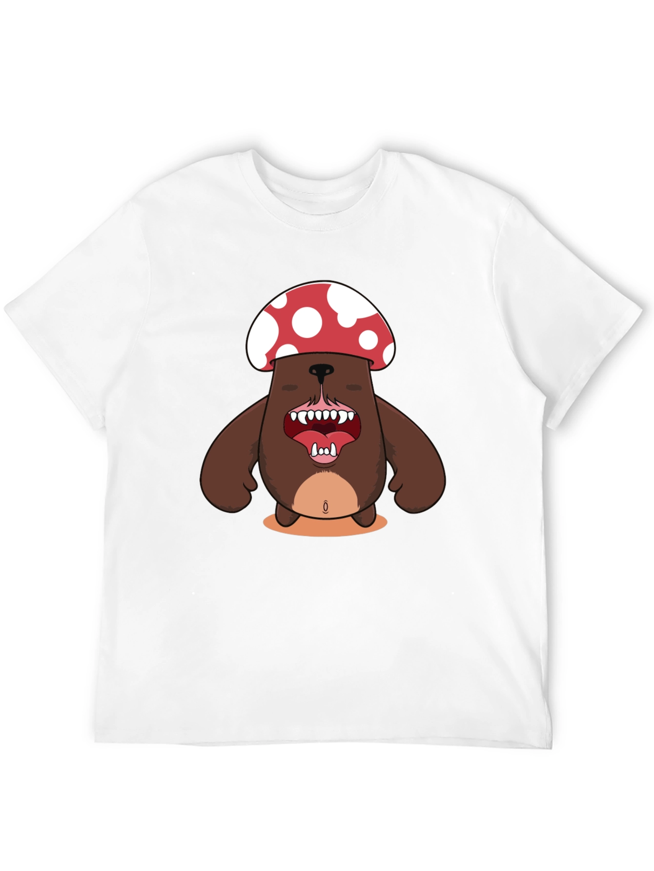 Black Mushroom Bear Graphic Tee - Unique Funny Design view 12