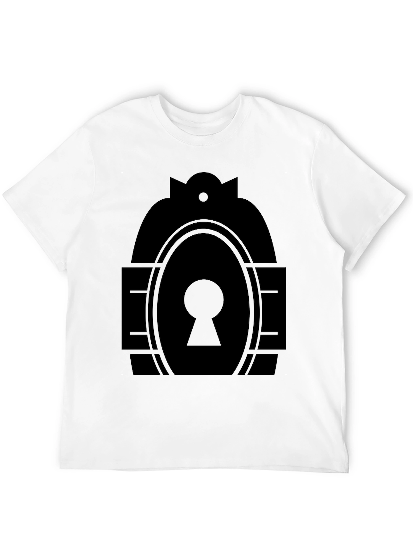 Black Keyhole Graphic Tee - Modern Minimalist Design view 12
