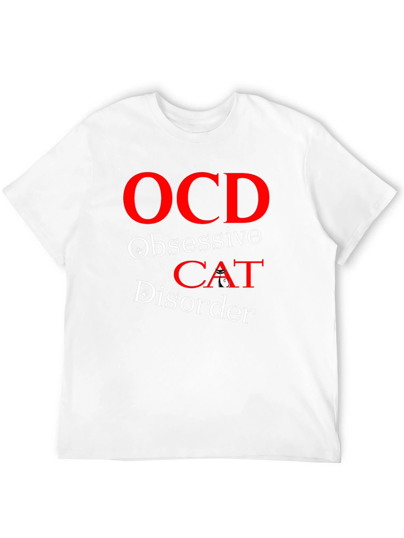 Black OCD Obsessive Cat Disorder T-Shirt view 12