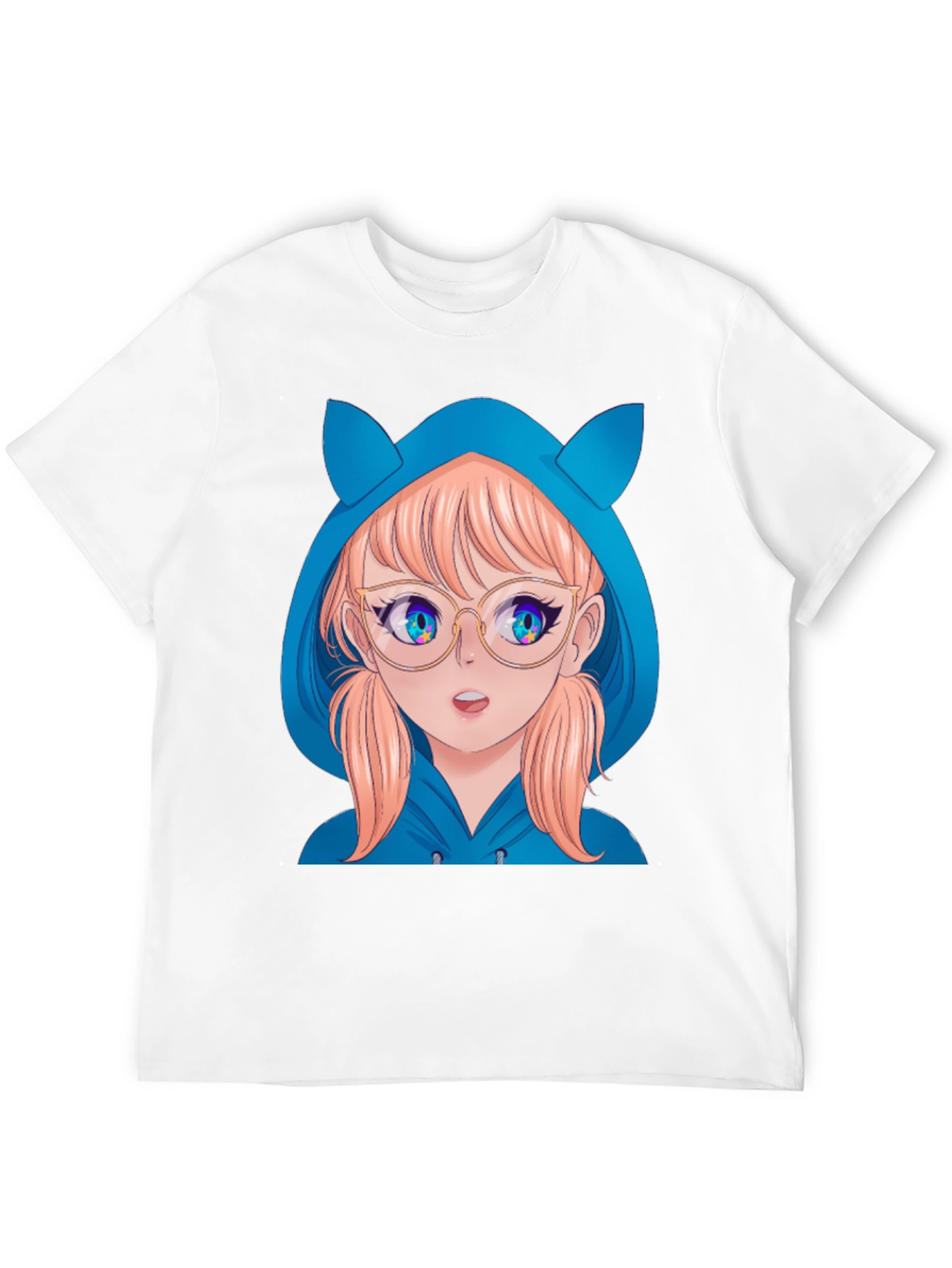 Anime Girl Hoodie T-Shirt - Black - 12