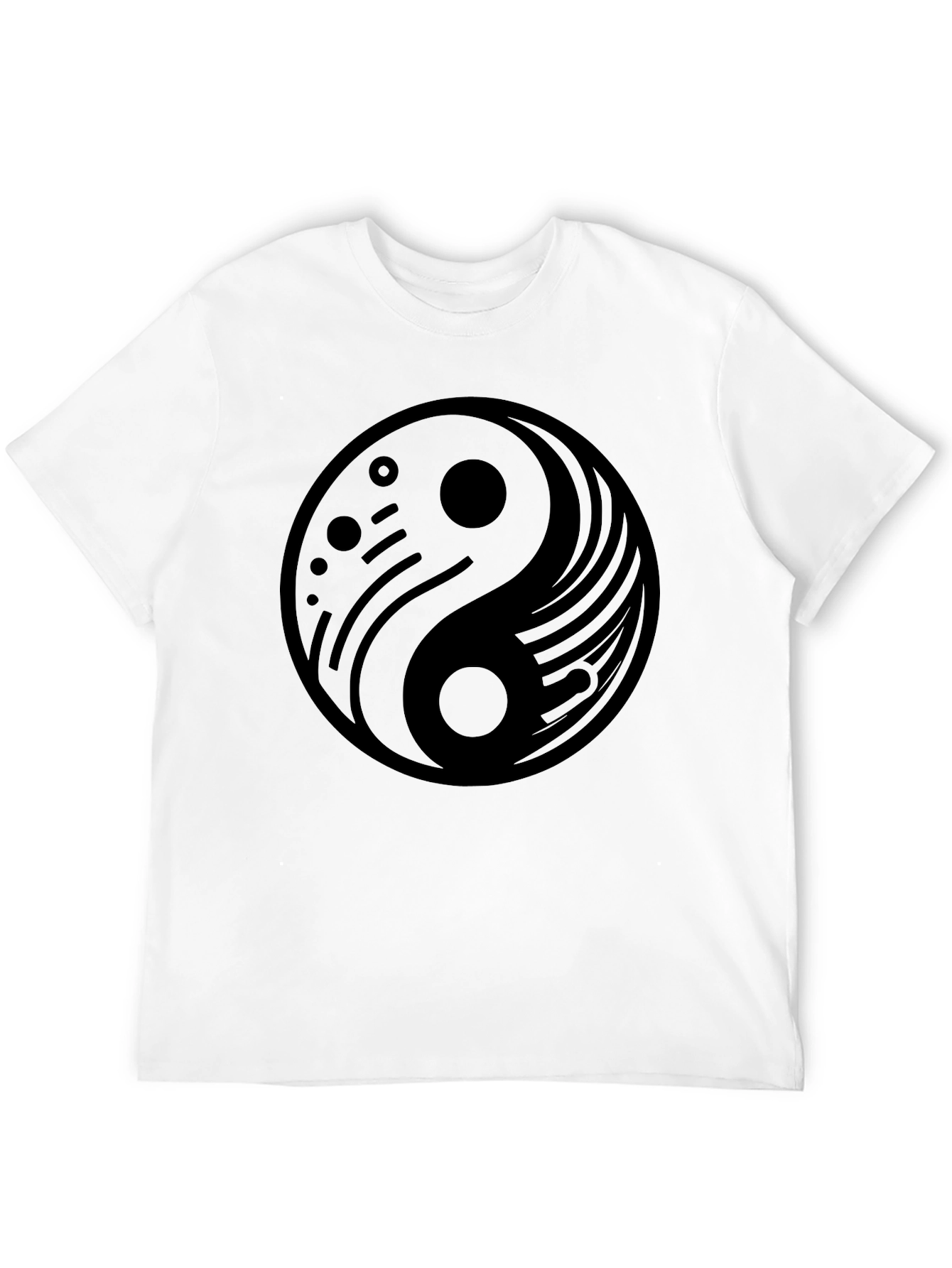 Black Yin Yang Graphic Black T-Shirt view 12