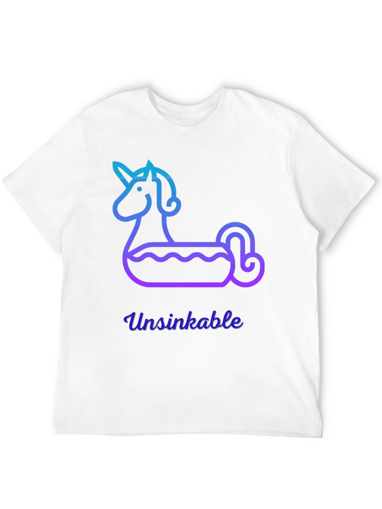 Black Unsinkable Unicorn Pool Float Tee view 12