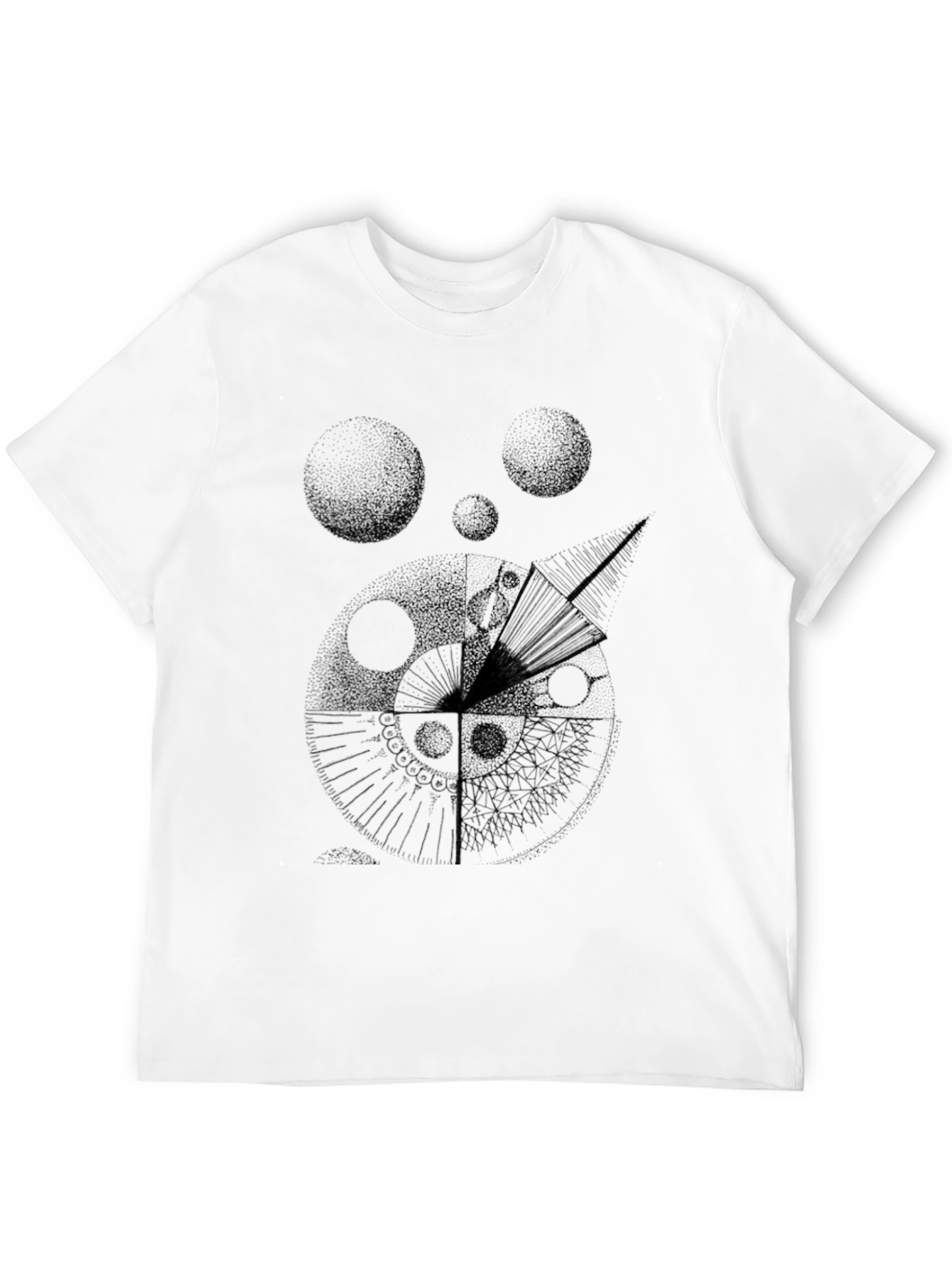 Black Abstract Graphic Print Men's Black T-Shirt view 12