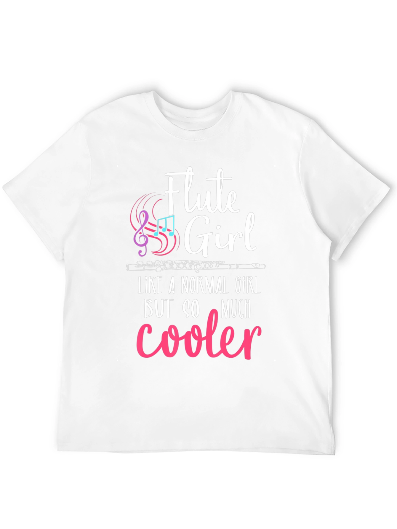 Black Flute Girl T-Shirt - Musical Instrument Tee view 12