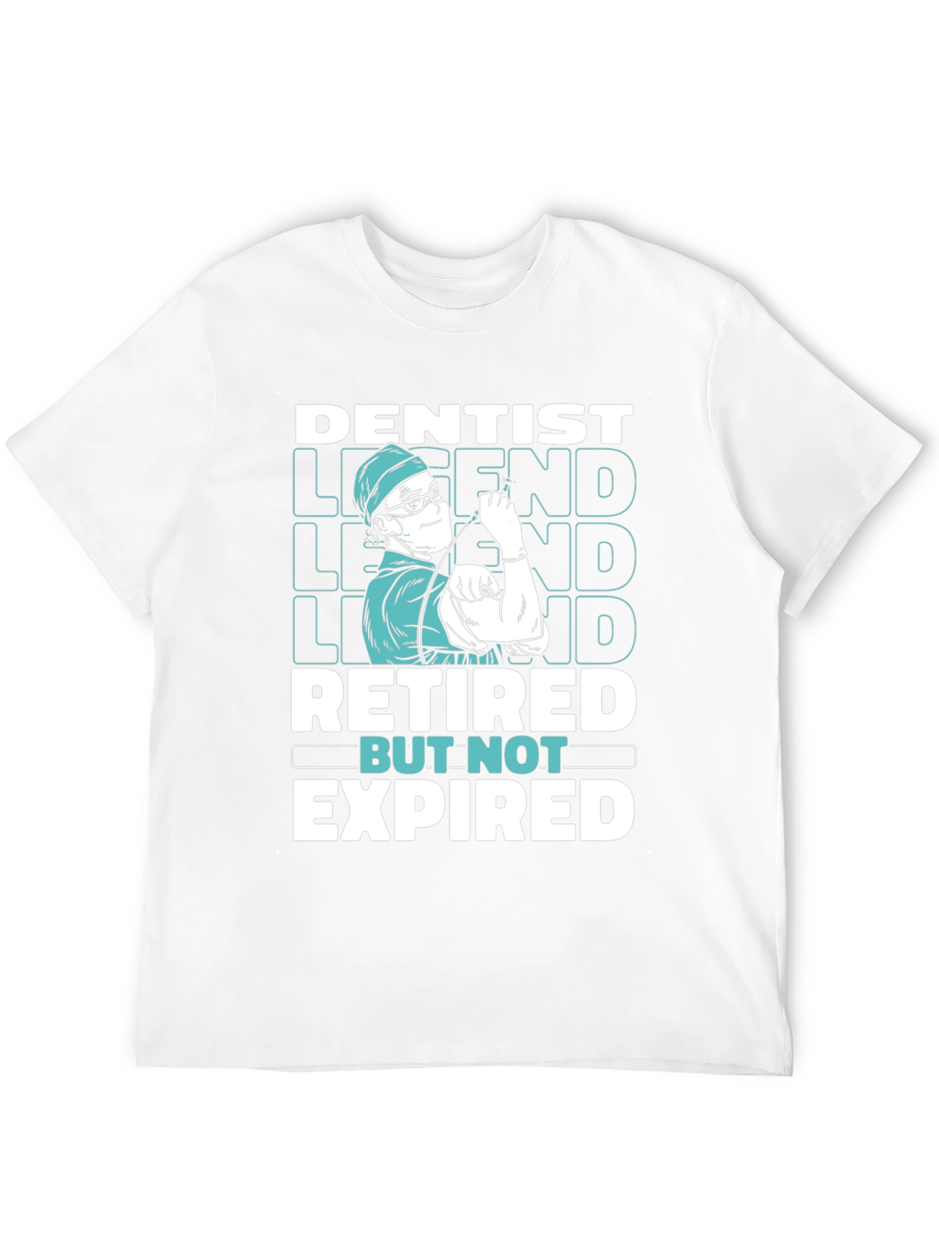Black Dentist Legend Retired But Not Expired Graphic T-Shirt view 12