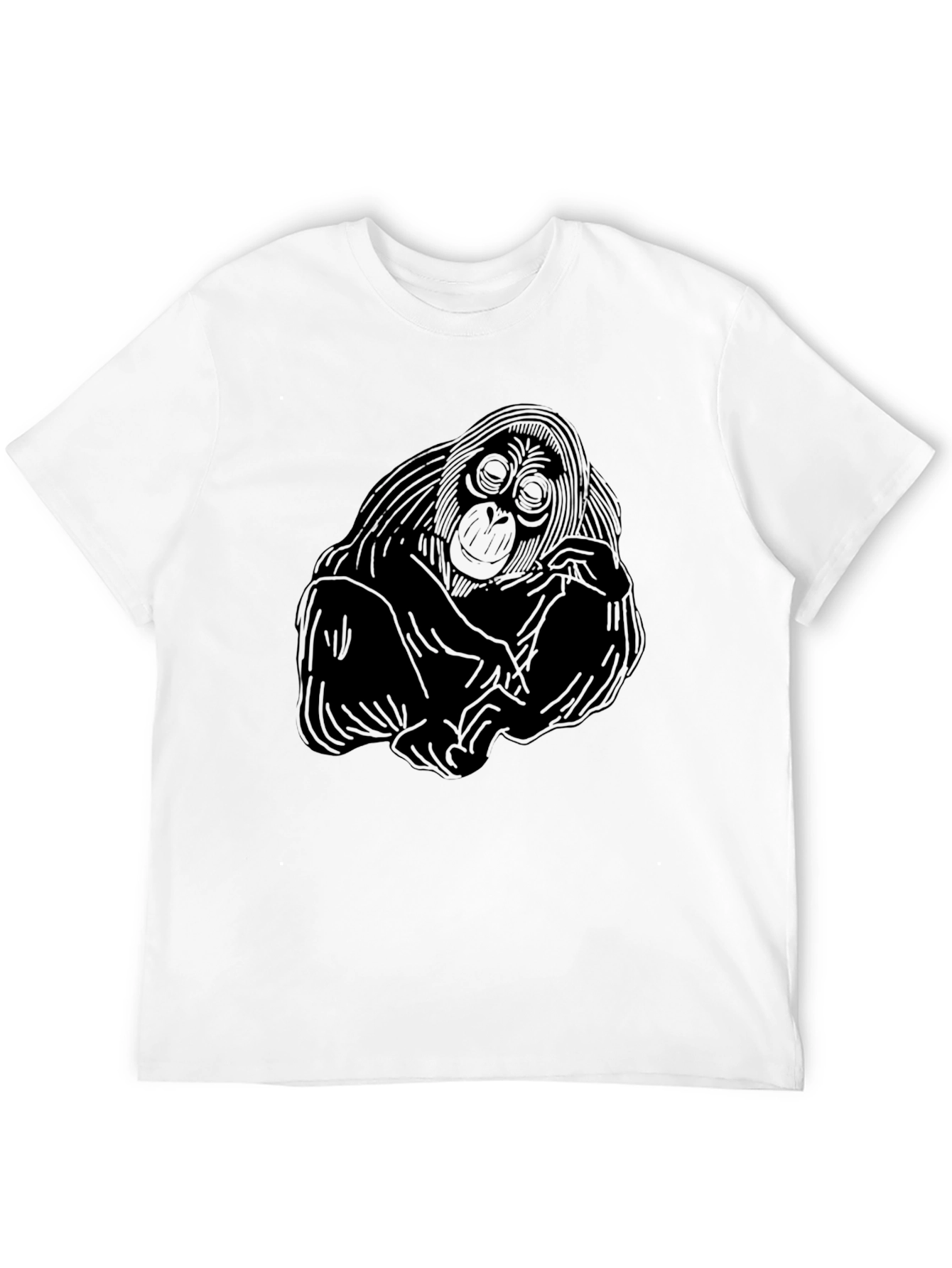 Black Orangutan Graphic Tee - Black Cotton Blend view 12