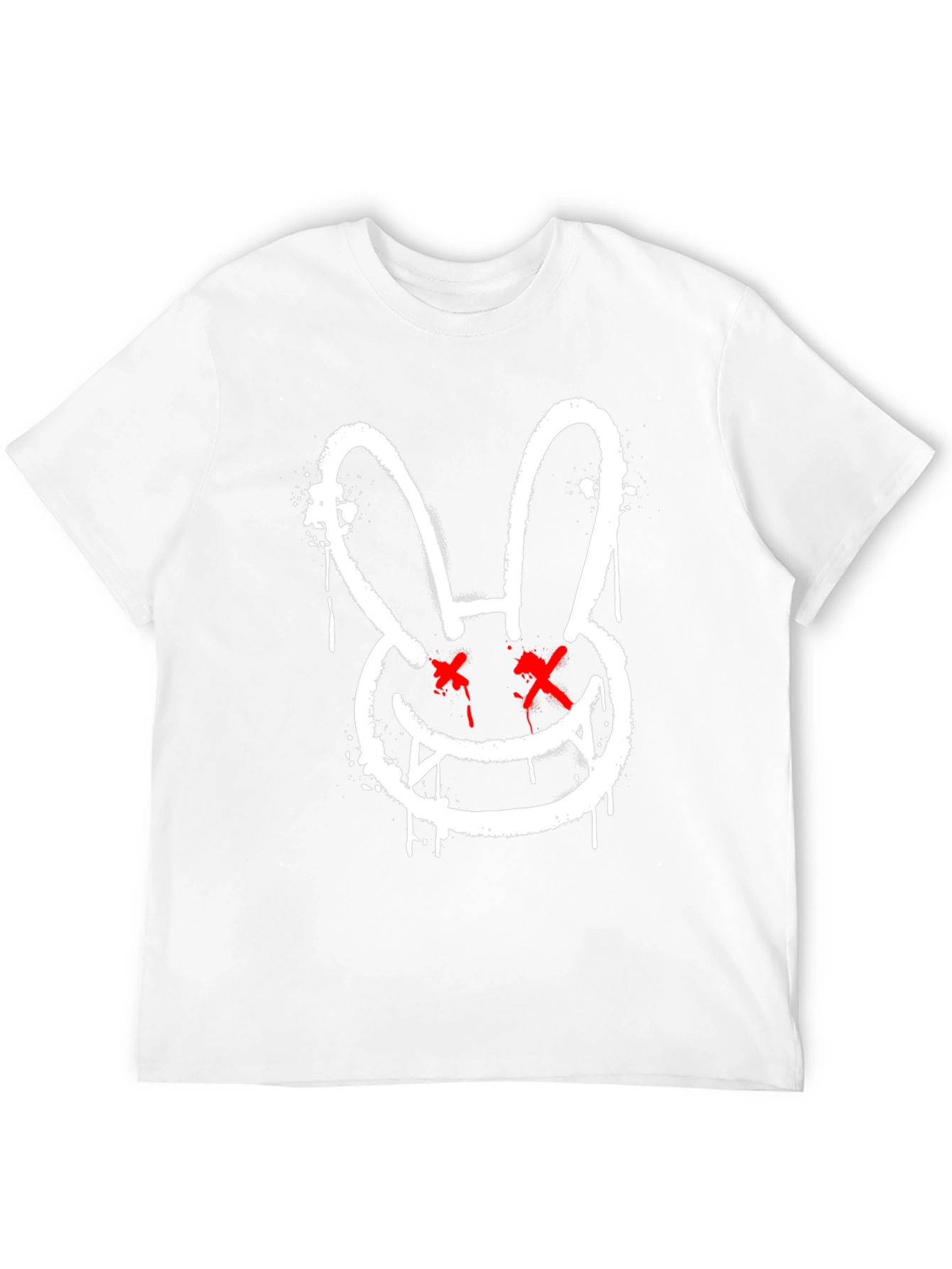Black Edgy Rabbit Graphic Tee - Black Cotton Casual Shirt view 12