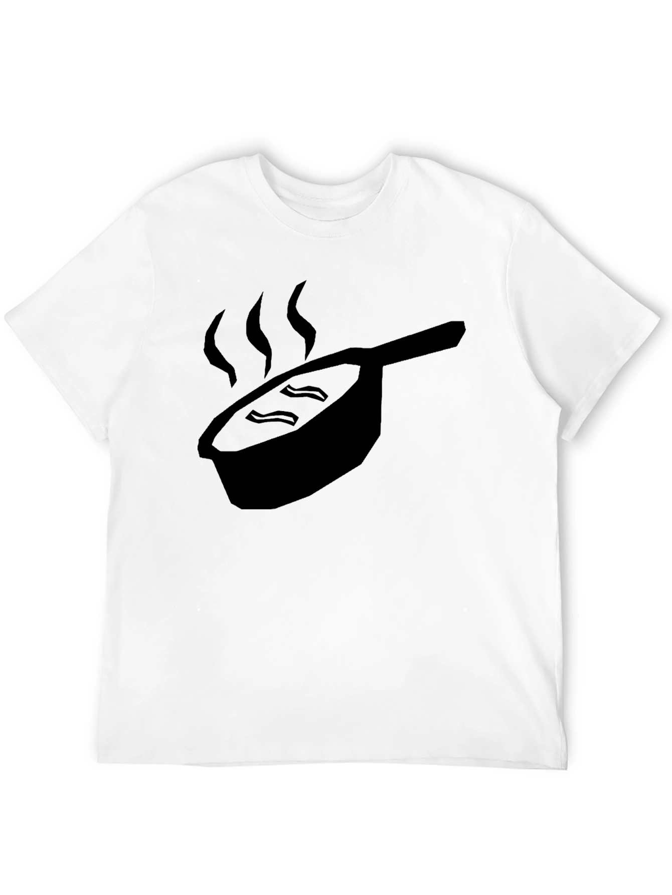 Black Funny Bacon & Pan T-Shirt - Foodie Tee view 12