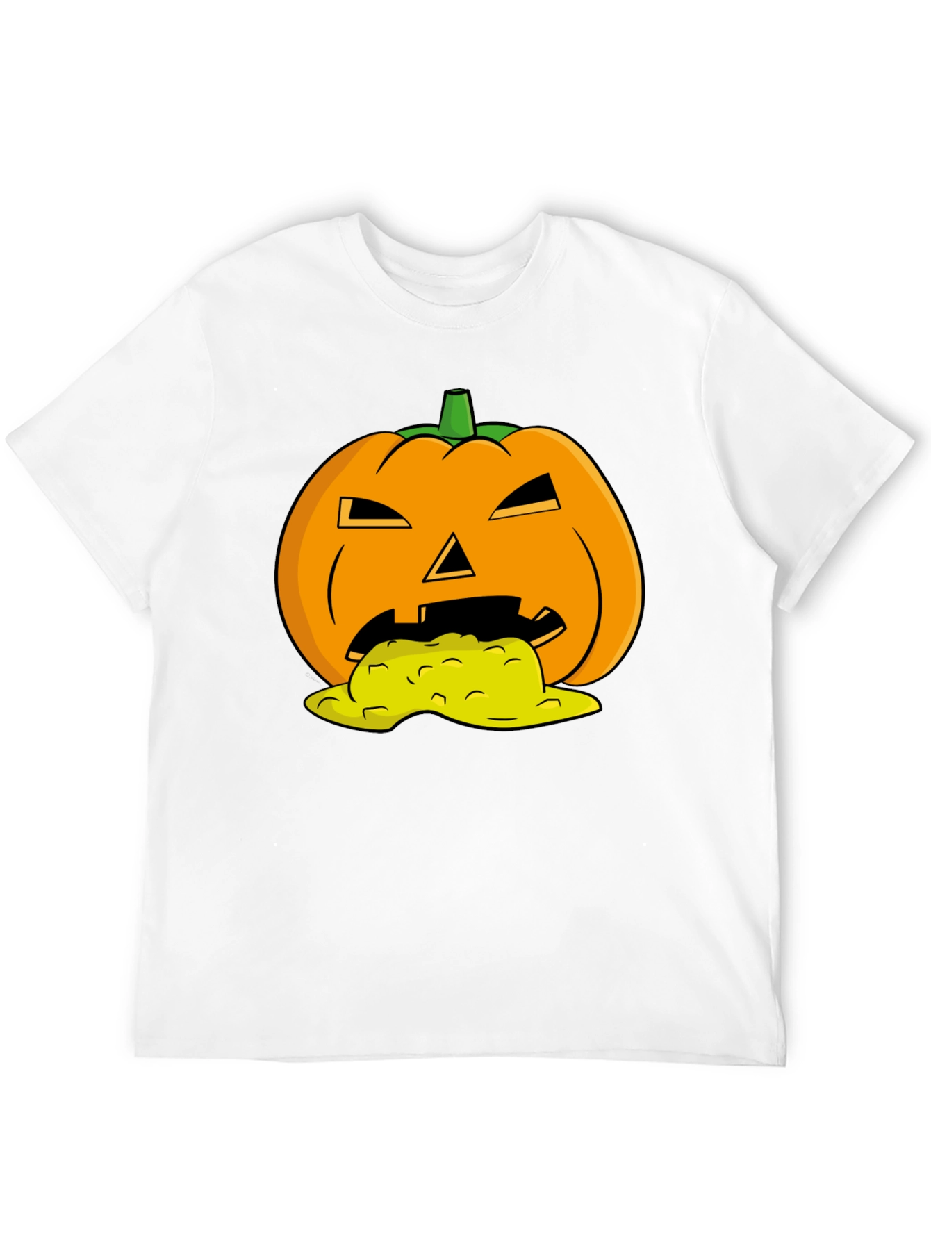 Black Halloween Pumpkin Vomit Graphic Tee - Black view 12