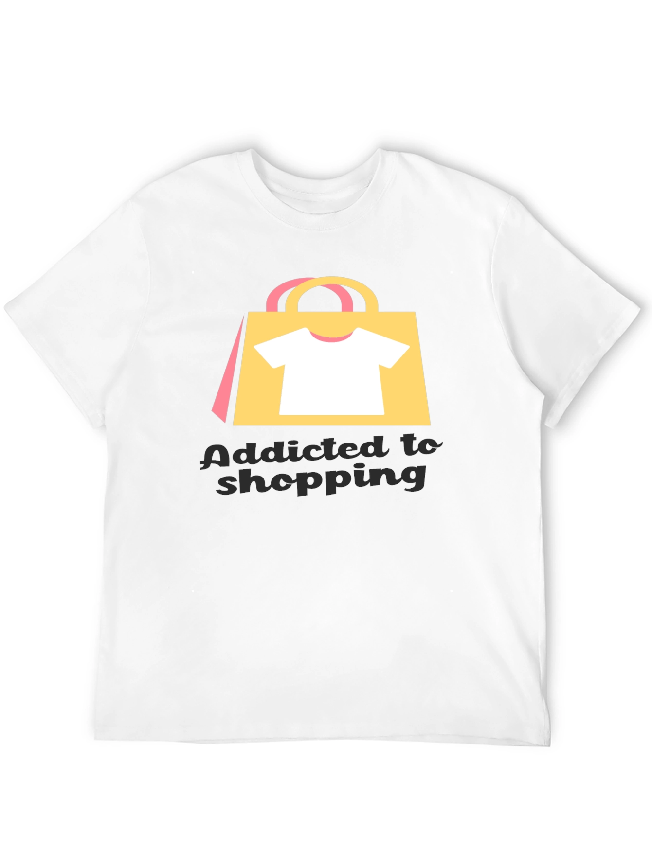 Black Addicted to Shopping Graphic Tee view 12