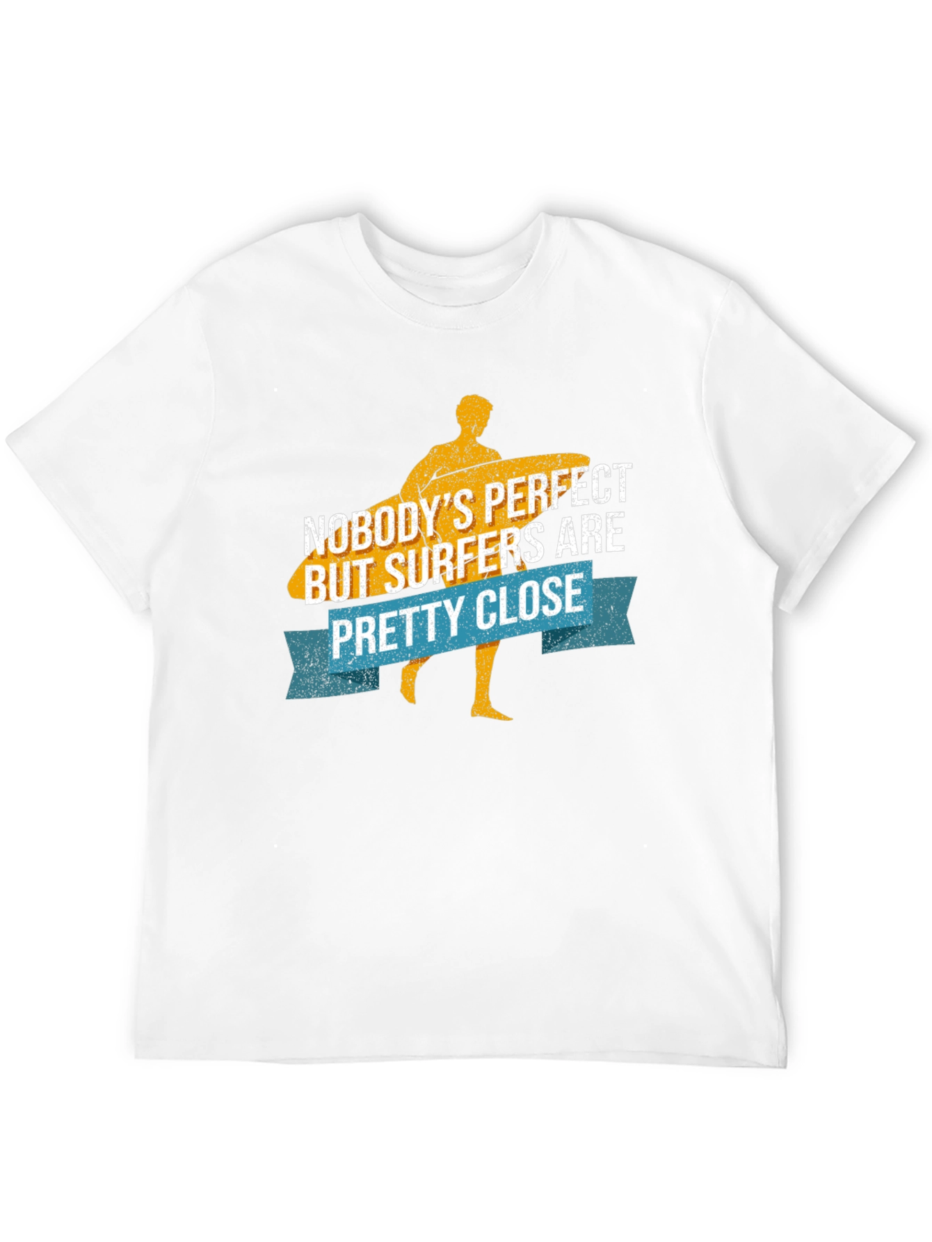 Black Funny Surfer T-Shirt - Nobody's Perfect Surfers Close! view 12