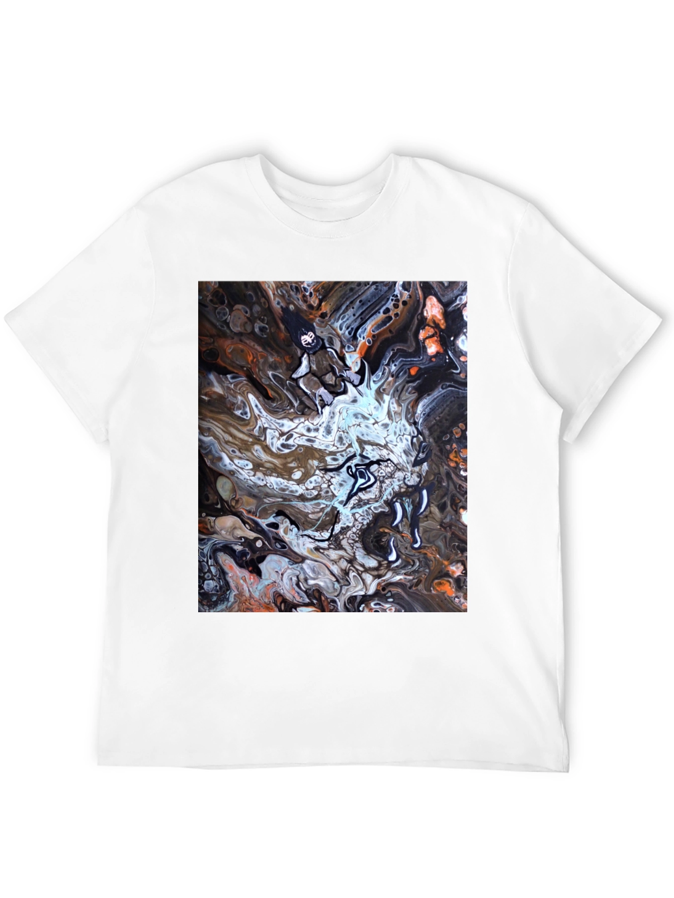 Black Abstract Art Graphic Tee - Black view 12