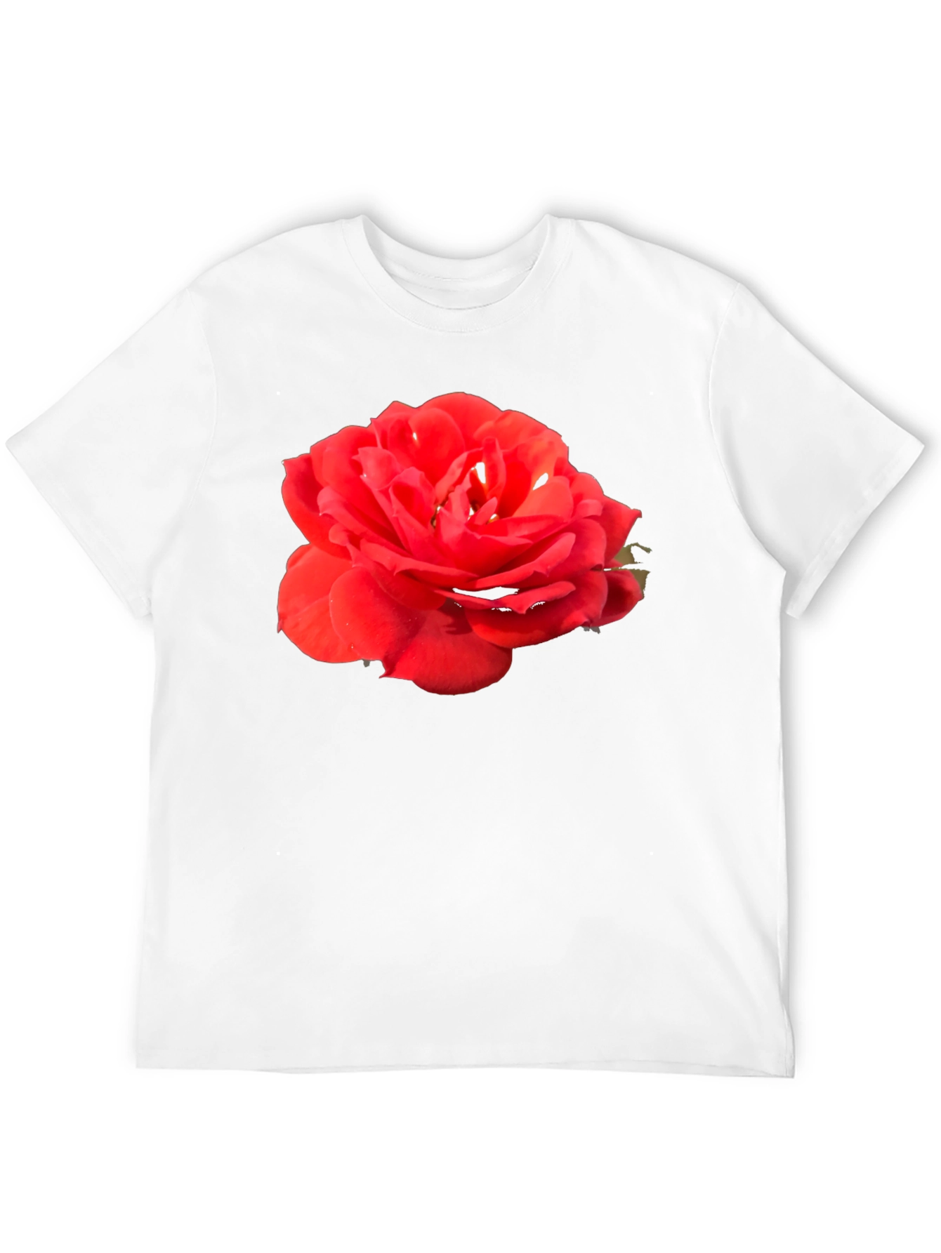 Black Red Rose Graphic Tee - Classic Black Cotton T-Shirt view 12