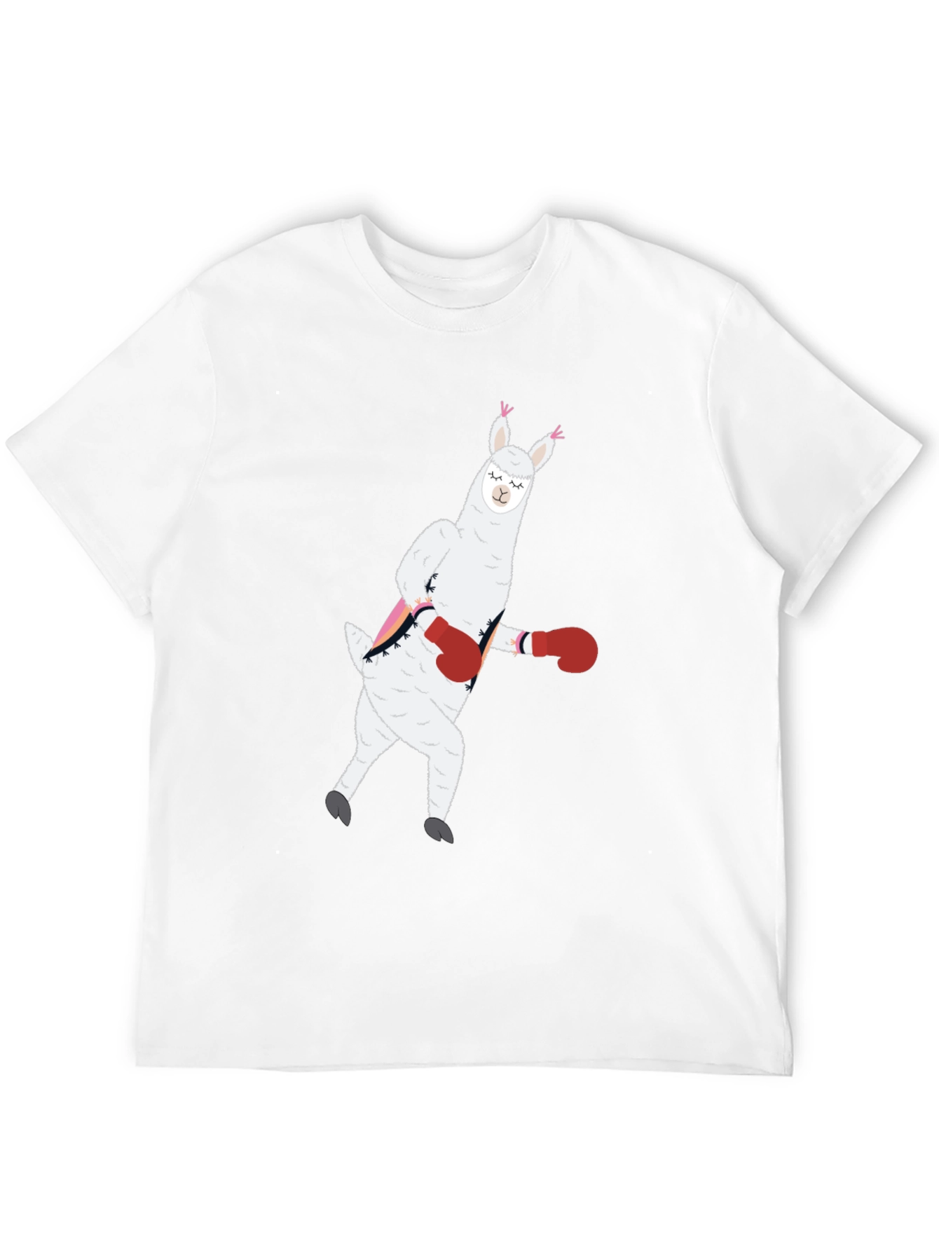 Black Llama Boxing Funny Graphic Tee view 12