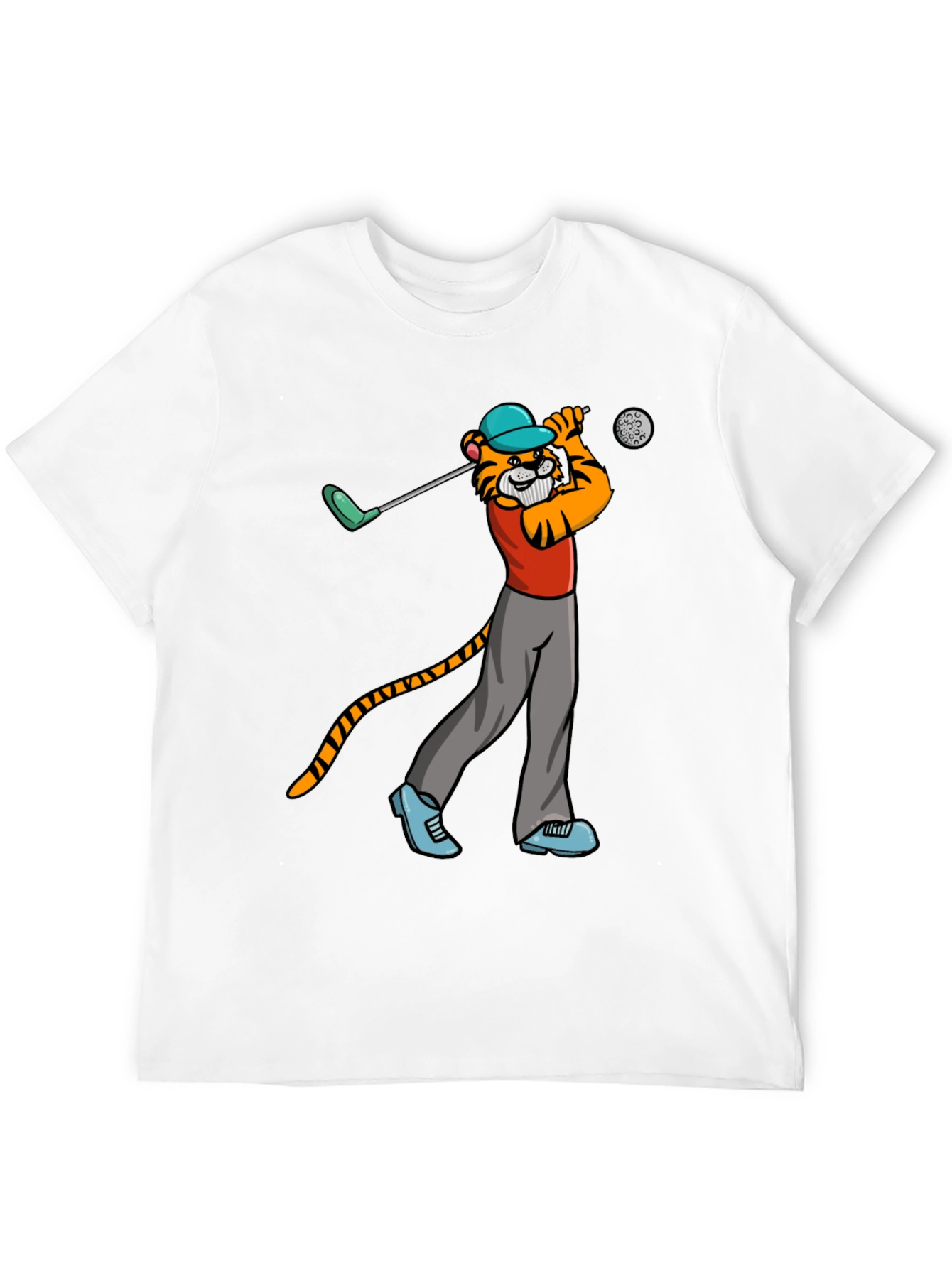 Black Tiger Golfer T-Shirt - Cool Cartoon Tee view 12