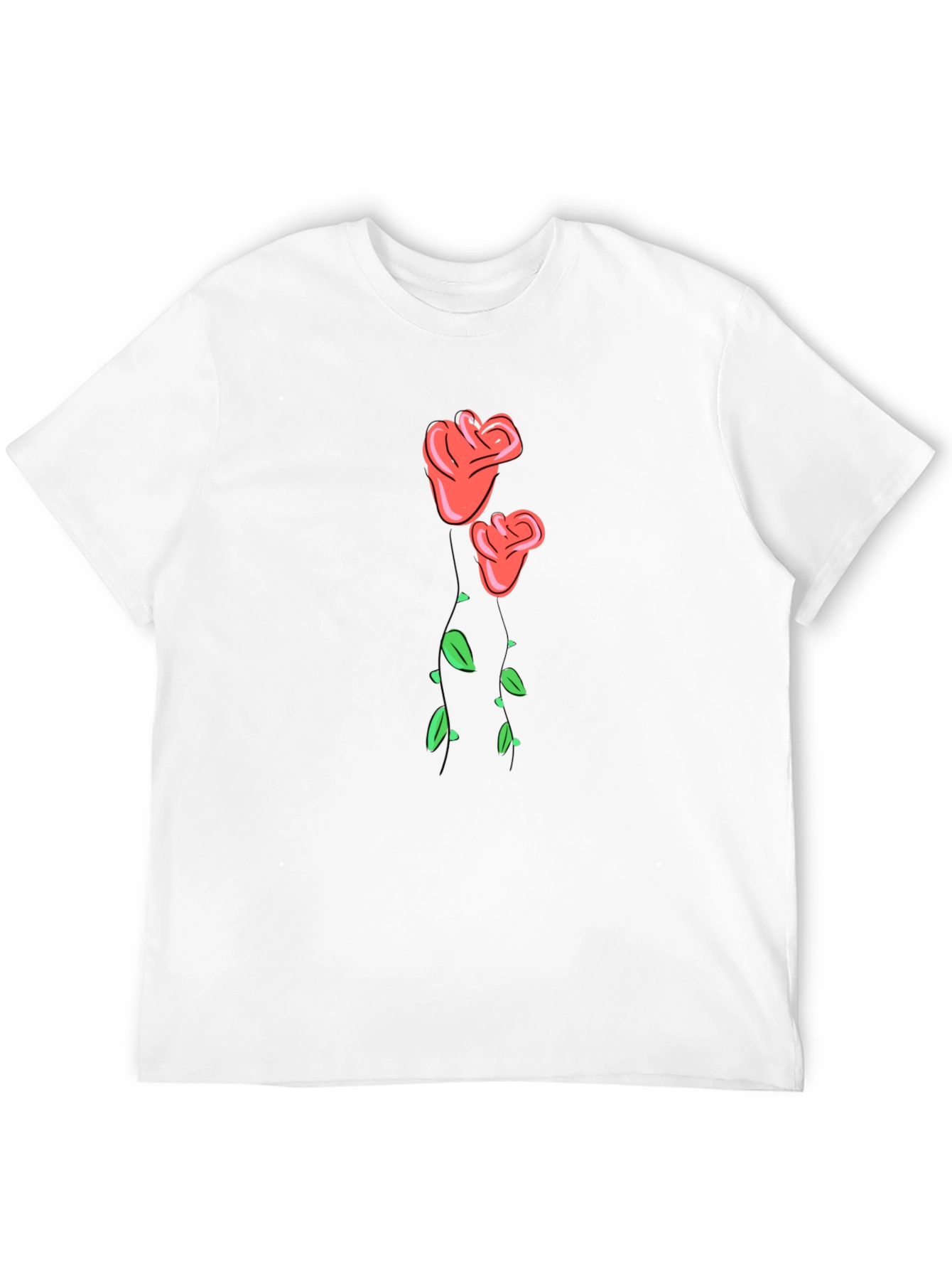 Black Men's Black Rose Graphic T-Shirt view 12