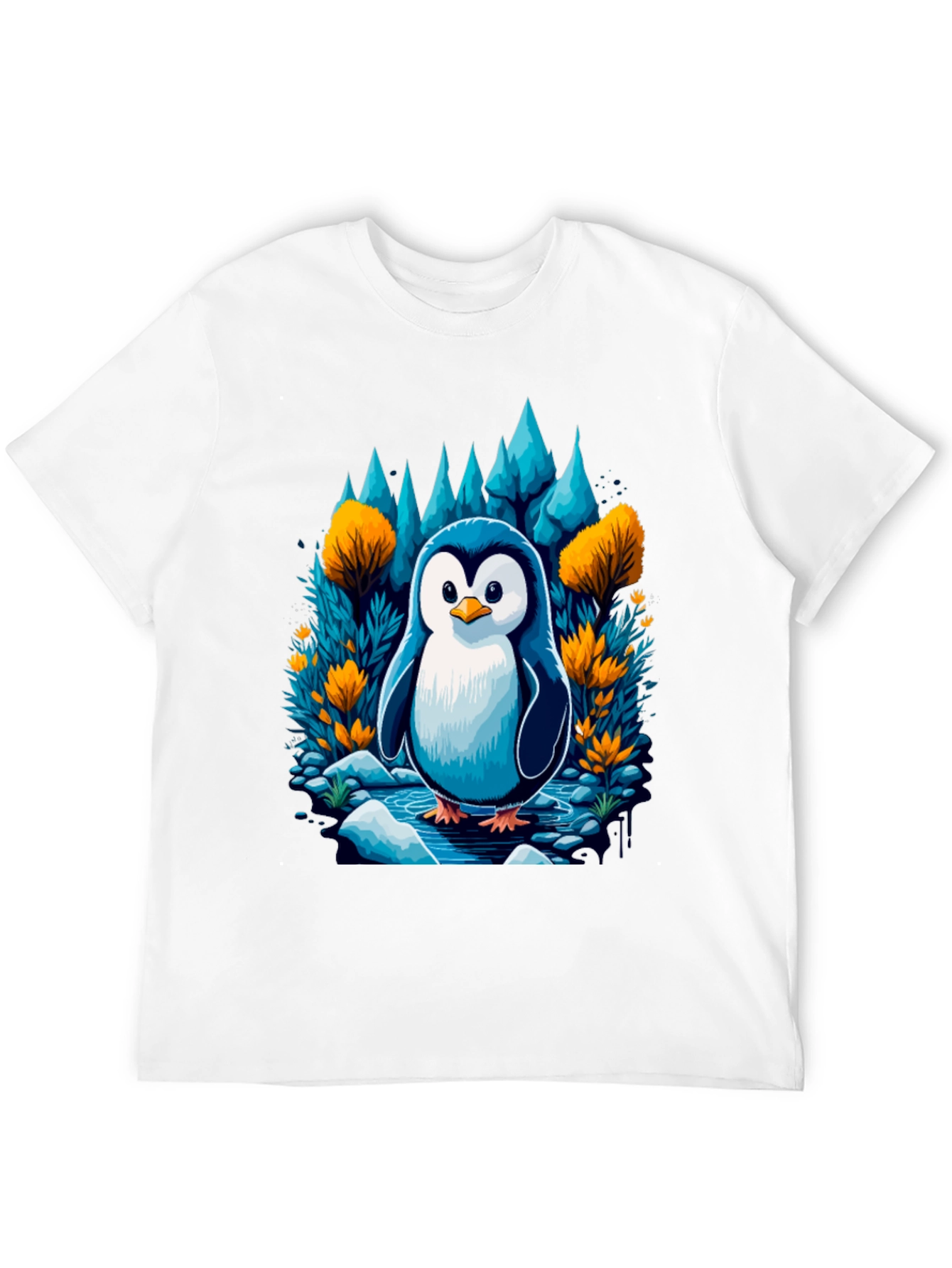 Black Penguin in Forest T-Shirt view 12