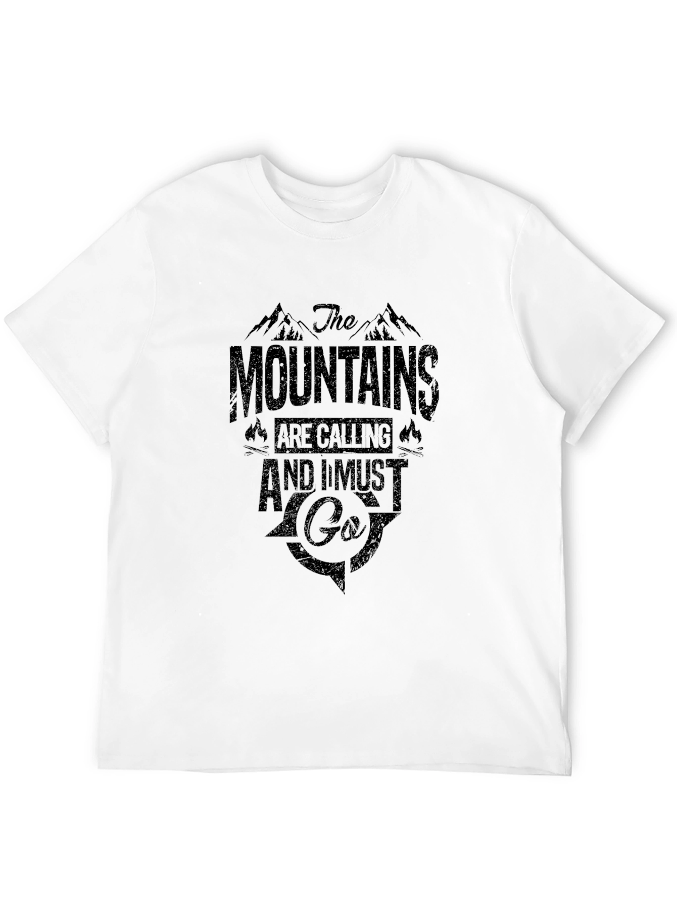 Black Mountains Calling Graphic Tee - Black Cotton T-Shirt view 12