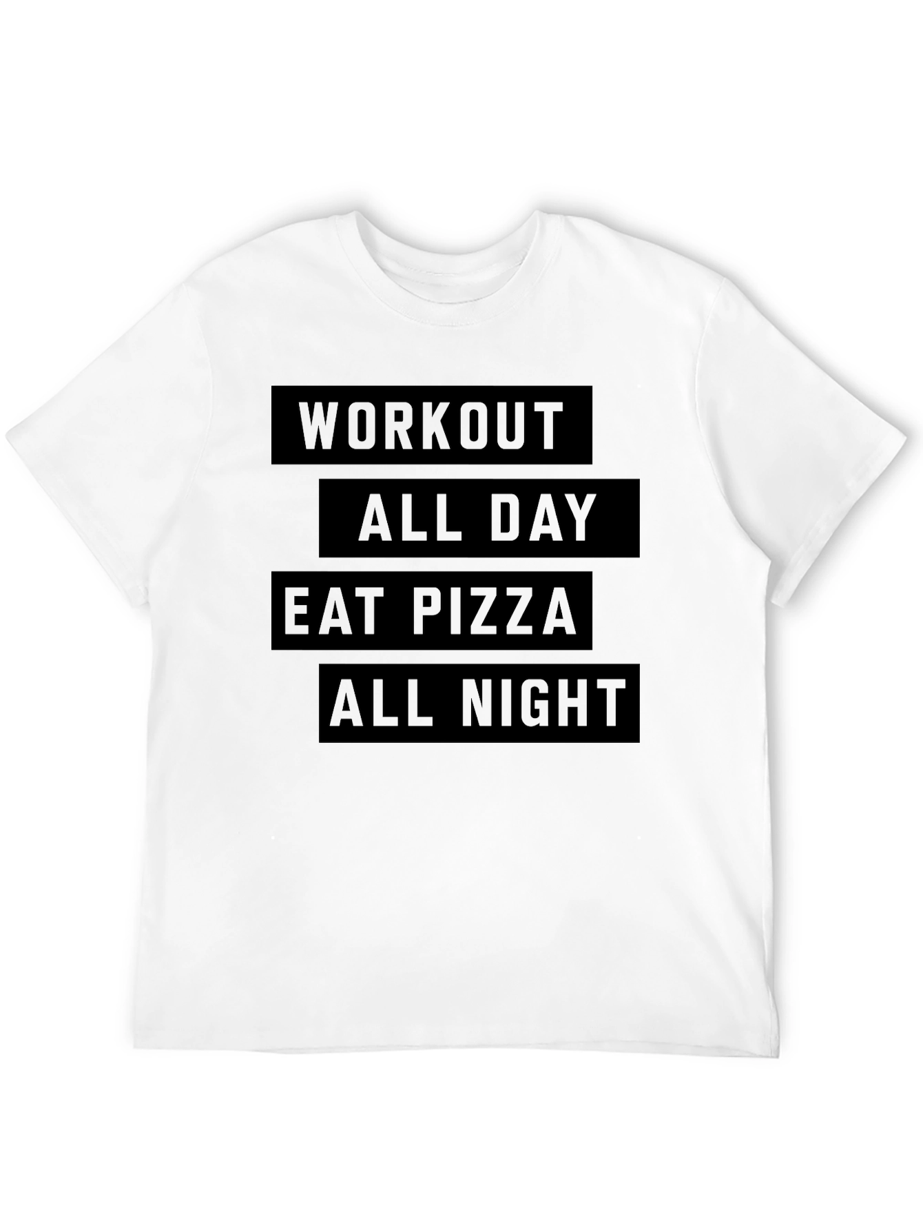 Black Workout, Pizza, All Night Black T-Shirt view 12