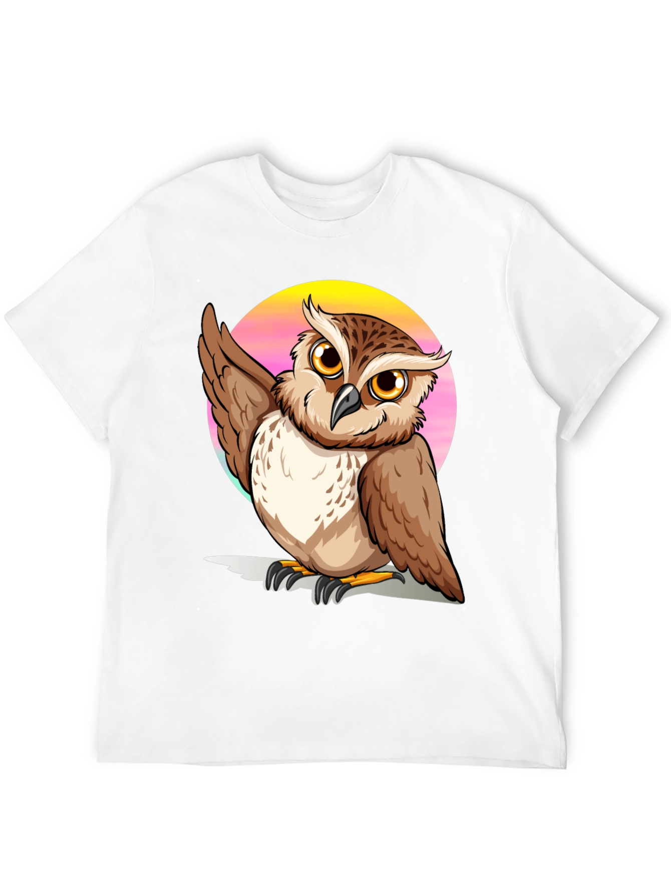 Black Owl Graphic Print Black T-Shirt view 12