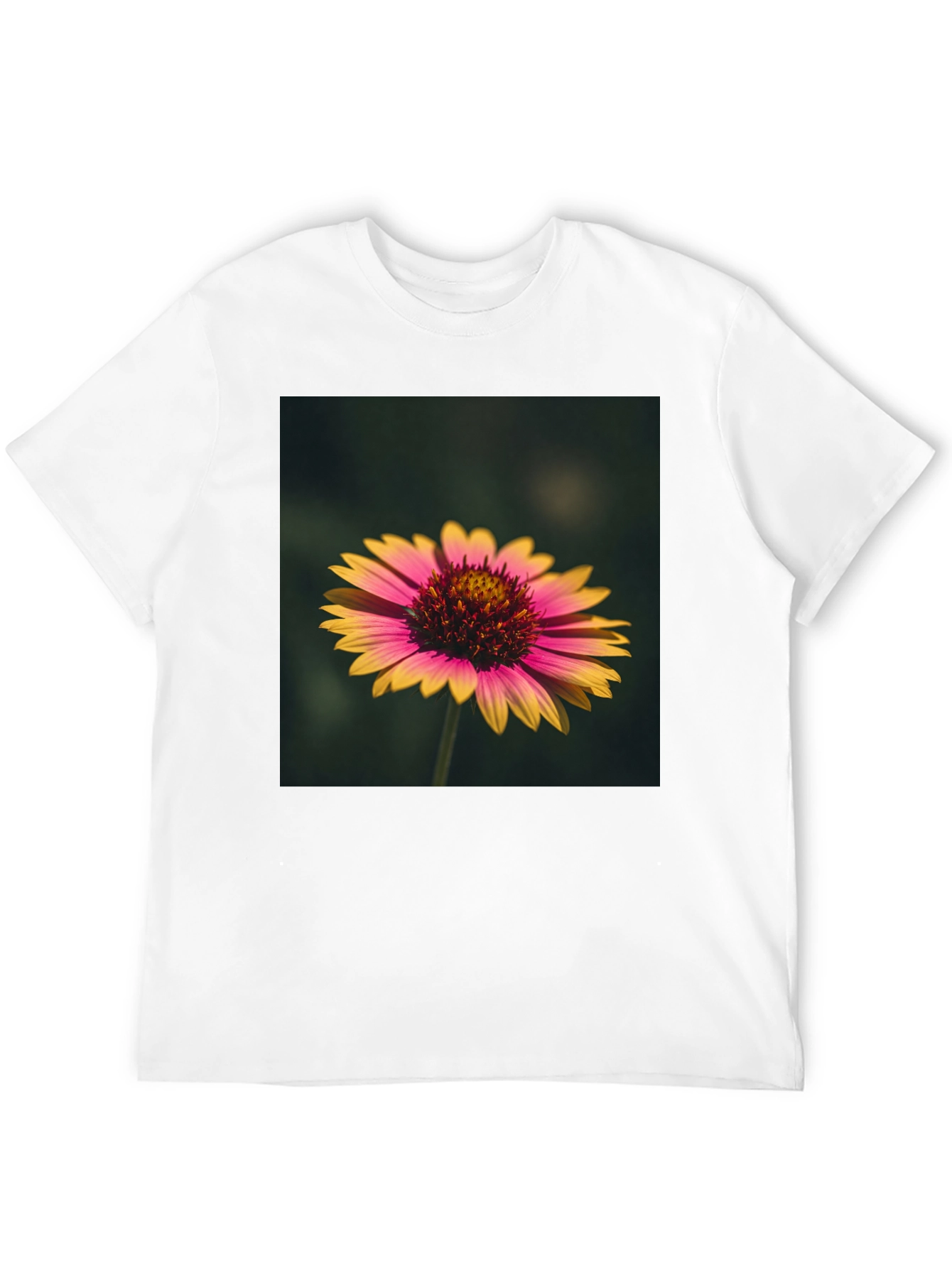 Black Floral Print Black T-Shirt - Casual Wear view 12