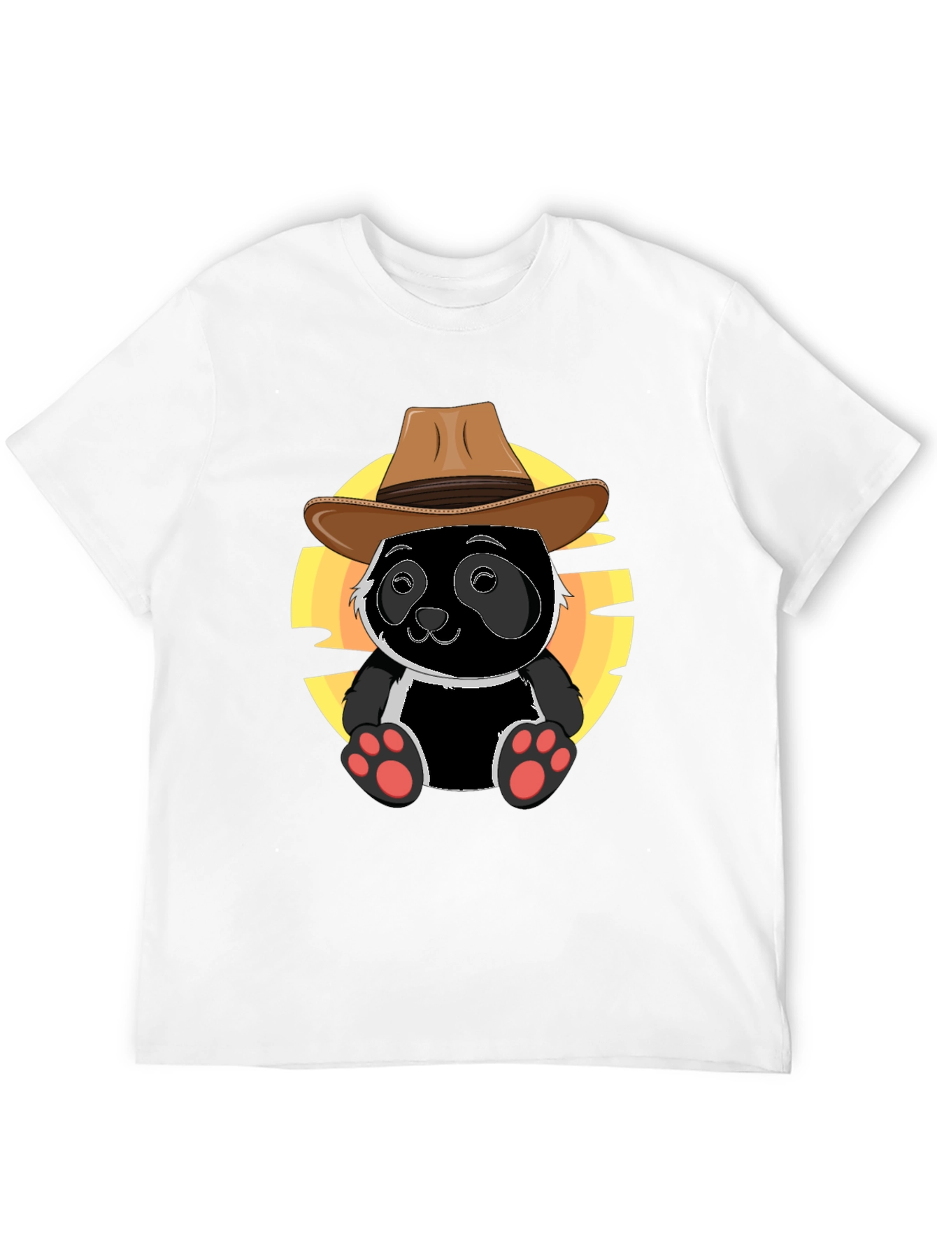 Black Panda Cowboy T-Shirt - Cute Graphic Tee view 12