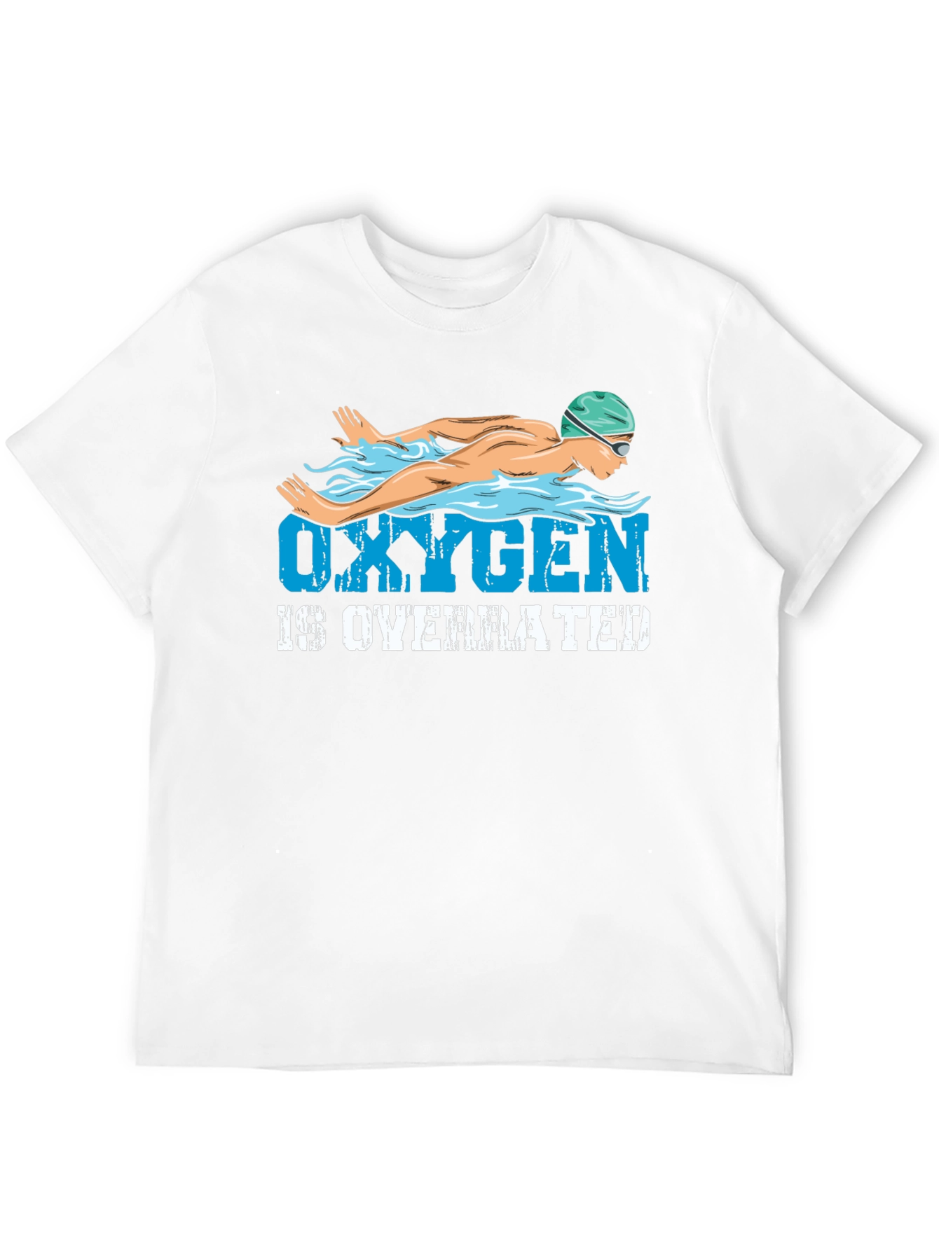 Black Oxygen is Overrated Black T-Shirt Swimmer view 12
