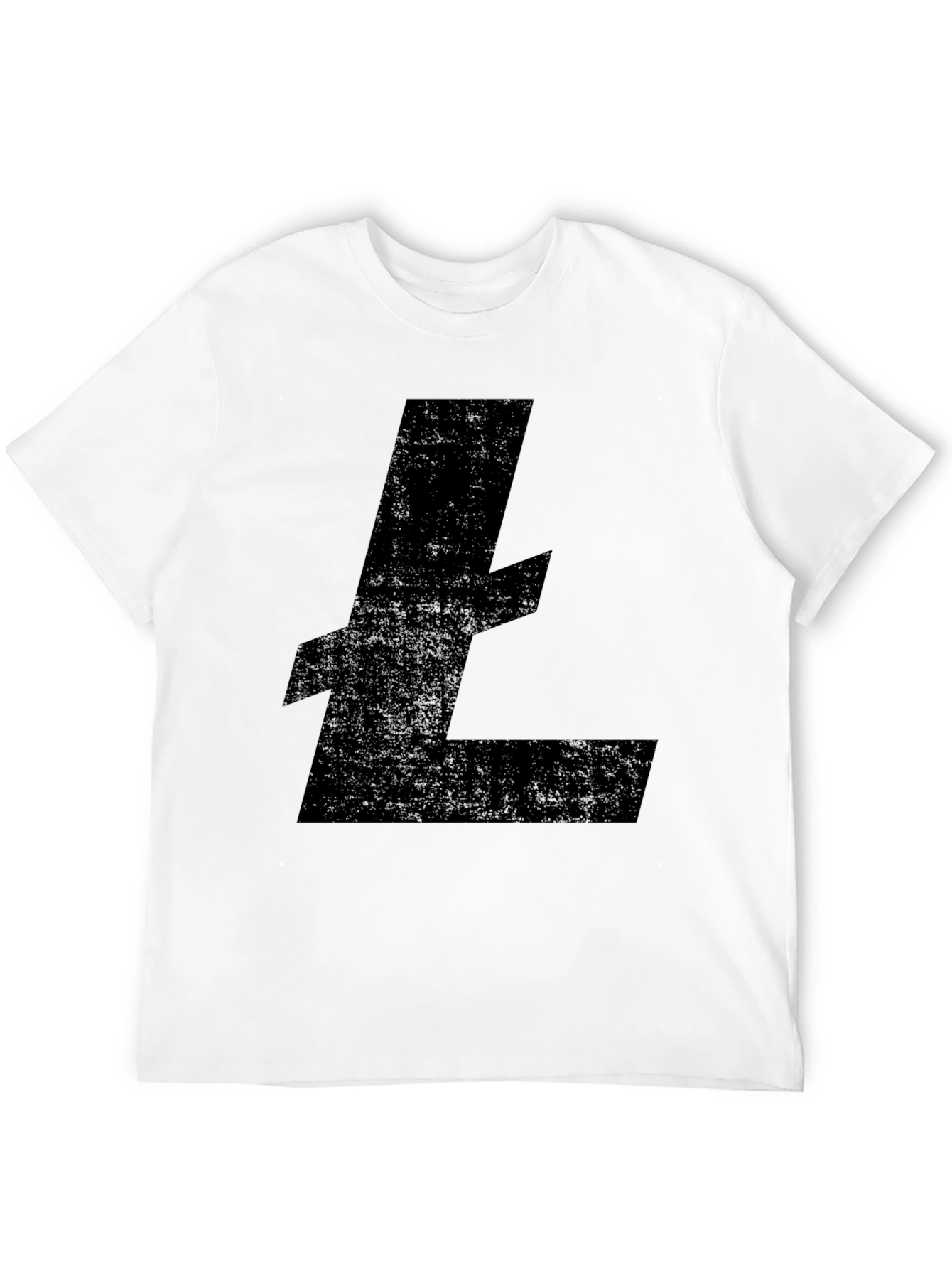 Black Litecoin Crypto Logo Black T-Shirt view 12