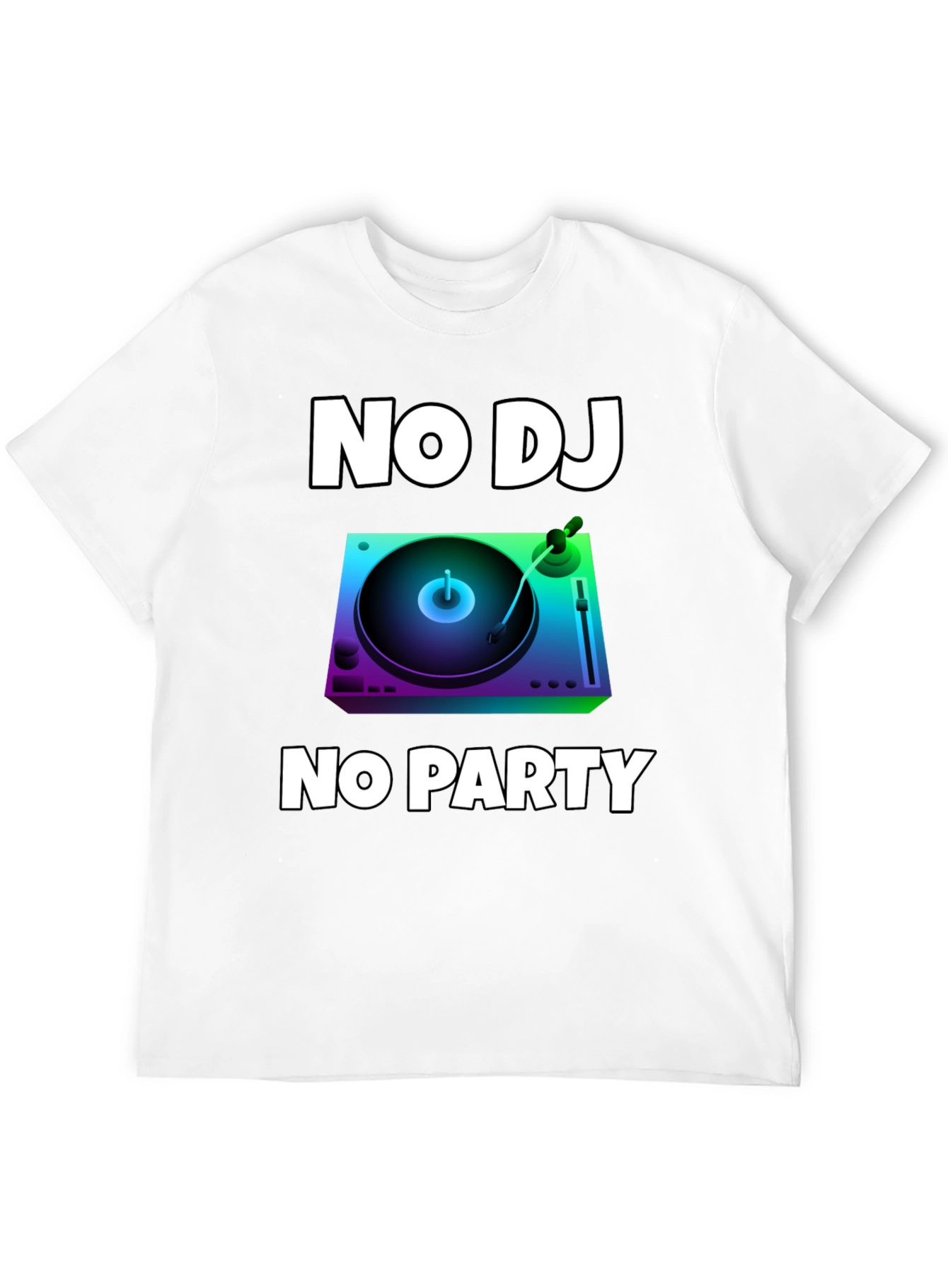Black No DJ No Party Graphic T-Shirt view 12
