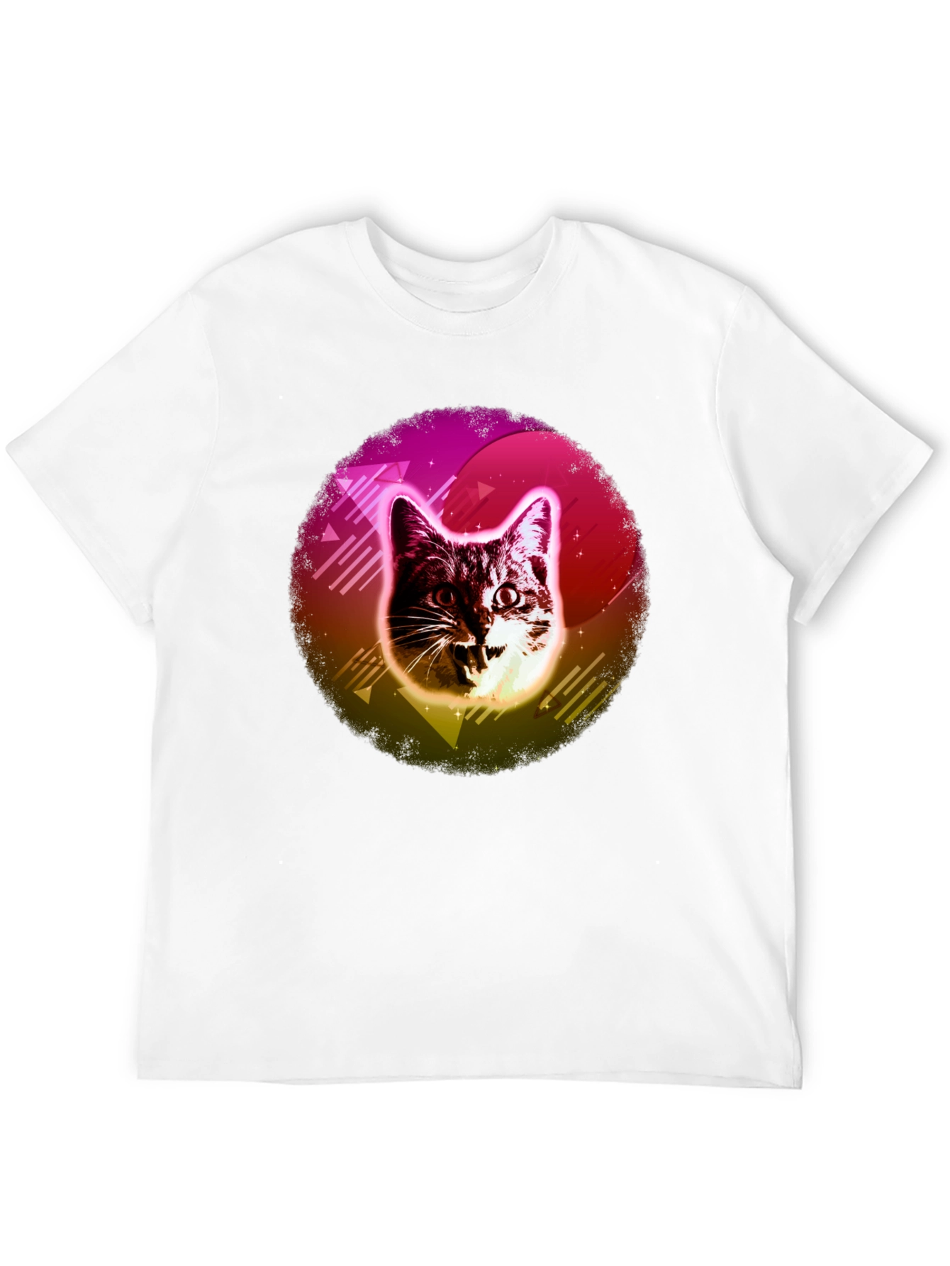 Black Retro Cat Graphic Tee - 80s Style view 12