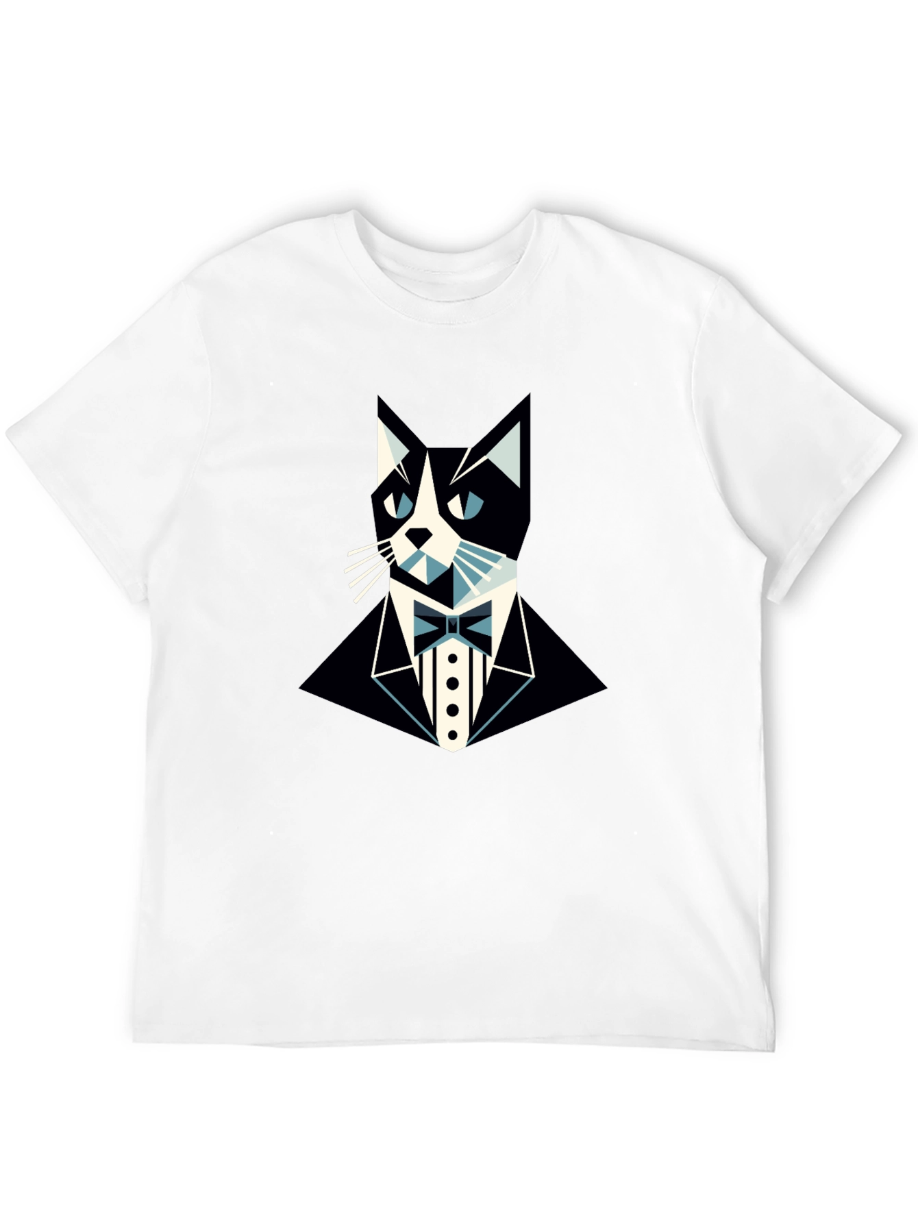 Black Tuxedo Cat Graphic Tee - Stylish & Unique Black T-Shirt view 12