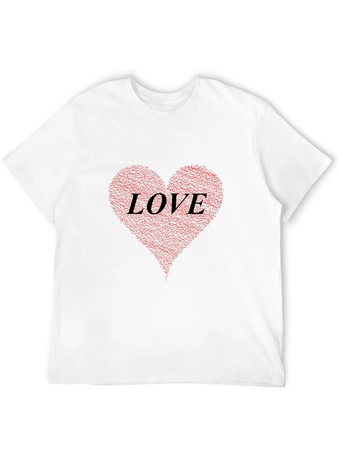 Black Love Heart Print Black T-Shirt view 12
