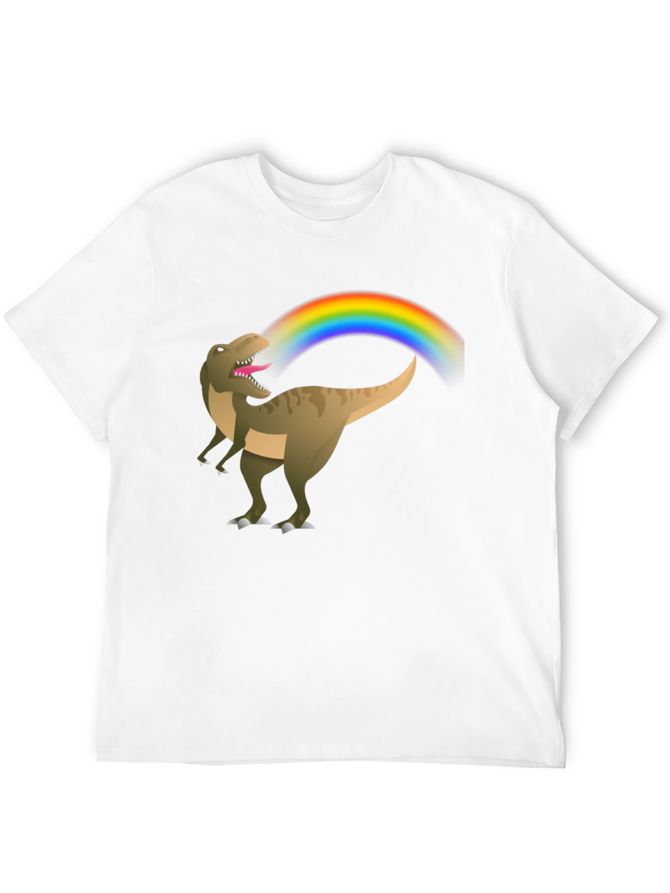 Black Rainbow Dinosaur T-Shirt - Black Cotton Tee view 12