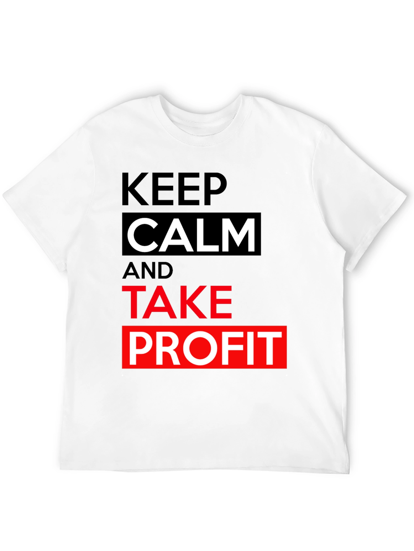 Black Keep Calm Take Profit T-Shirt - Black Cotton Tee view 12